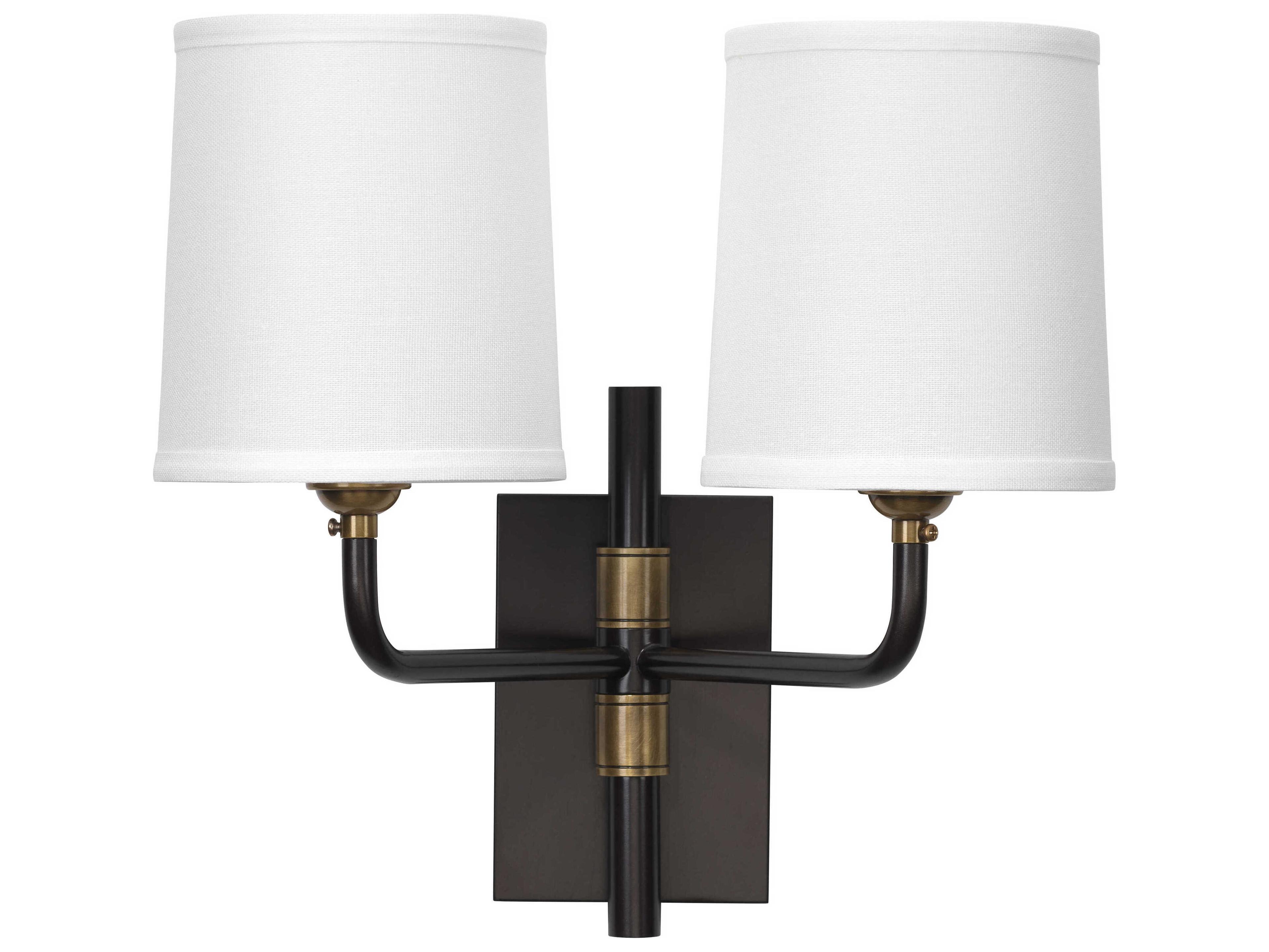 Jamie Young 2-Light Oil Rubbed Bronze Antique Brass Wall Sconce