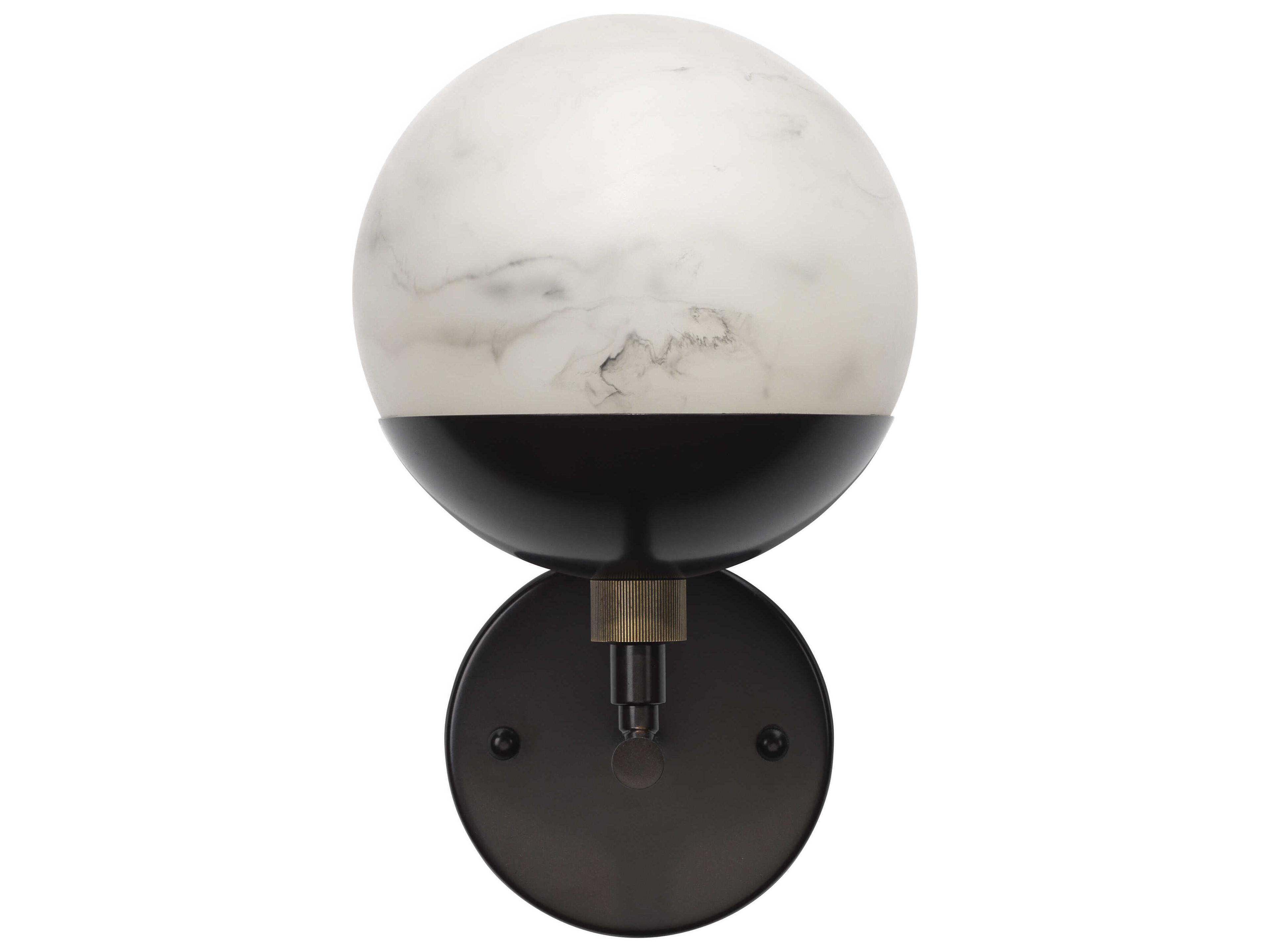 Jamie Young 1-Light Faux White Alabaster Oil Rubbed Bronze Wall Sconce