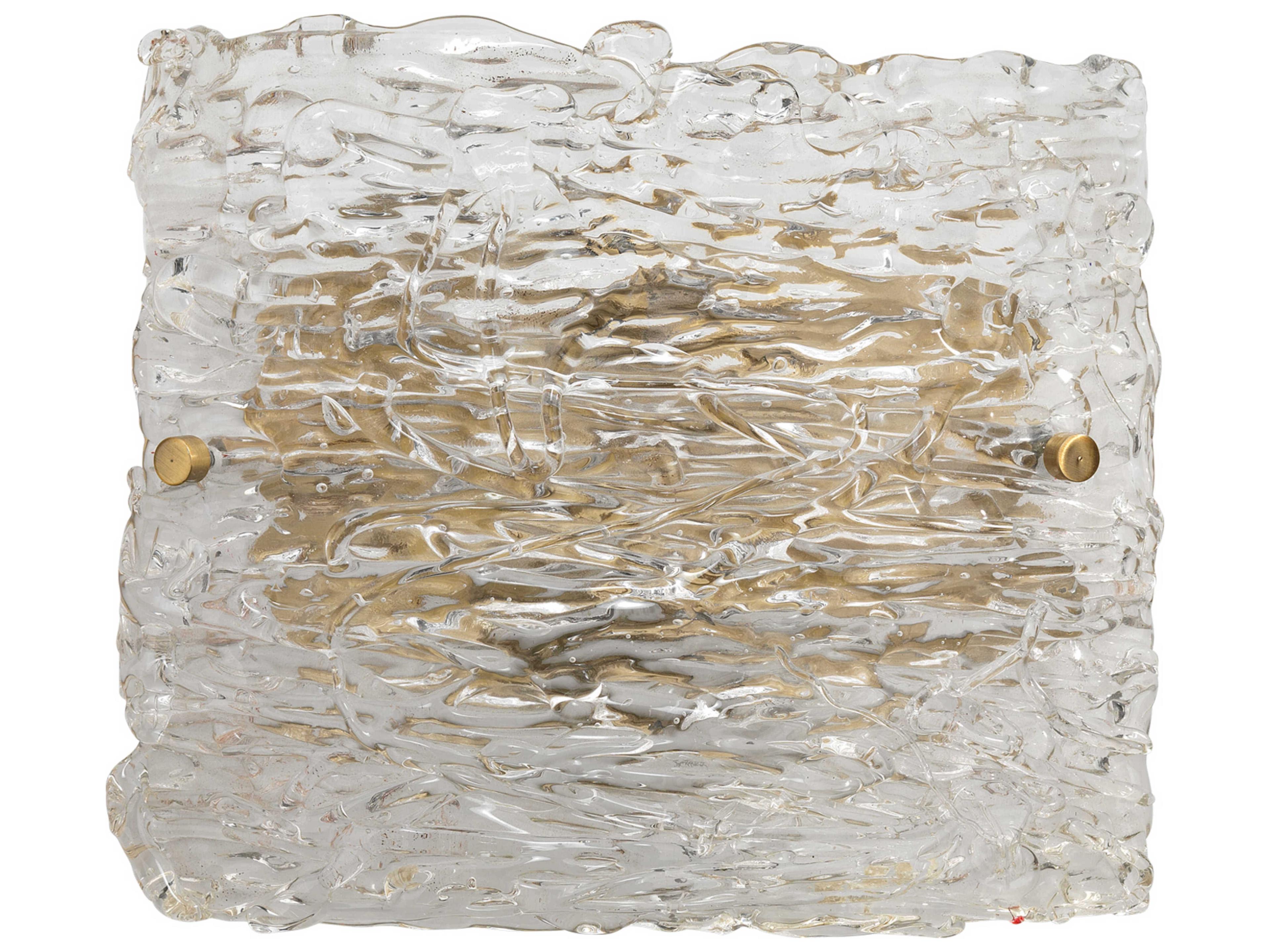 Jamie Young 2-Light Clear Textured Glass Antique Brass Wall Sconce