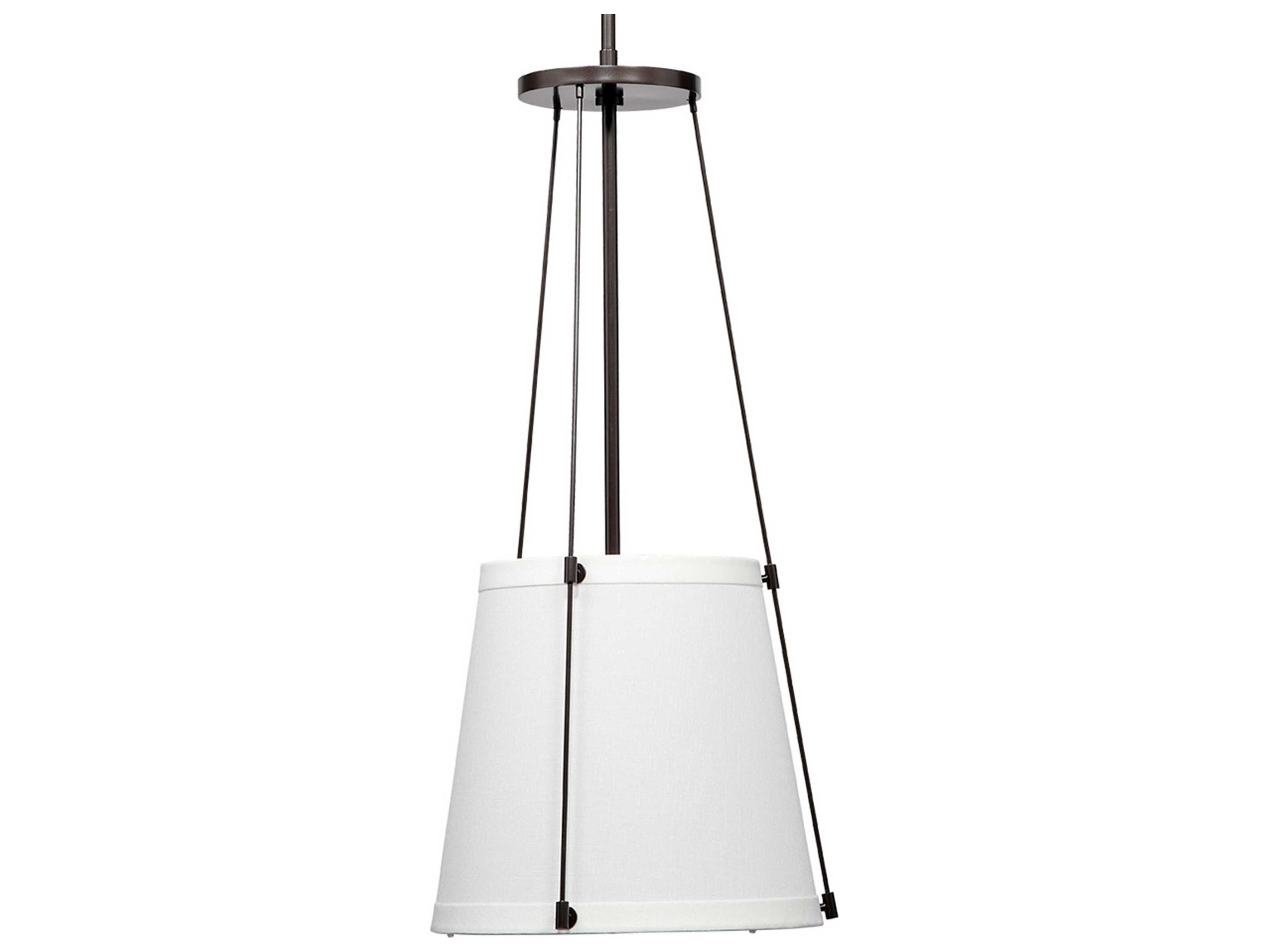 Jamie Young California 1-Light Oil Rubbed Bronze With Off White Linen Dome Mini Pendant