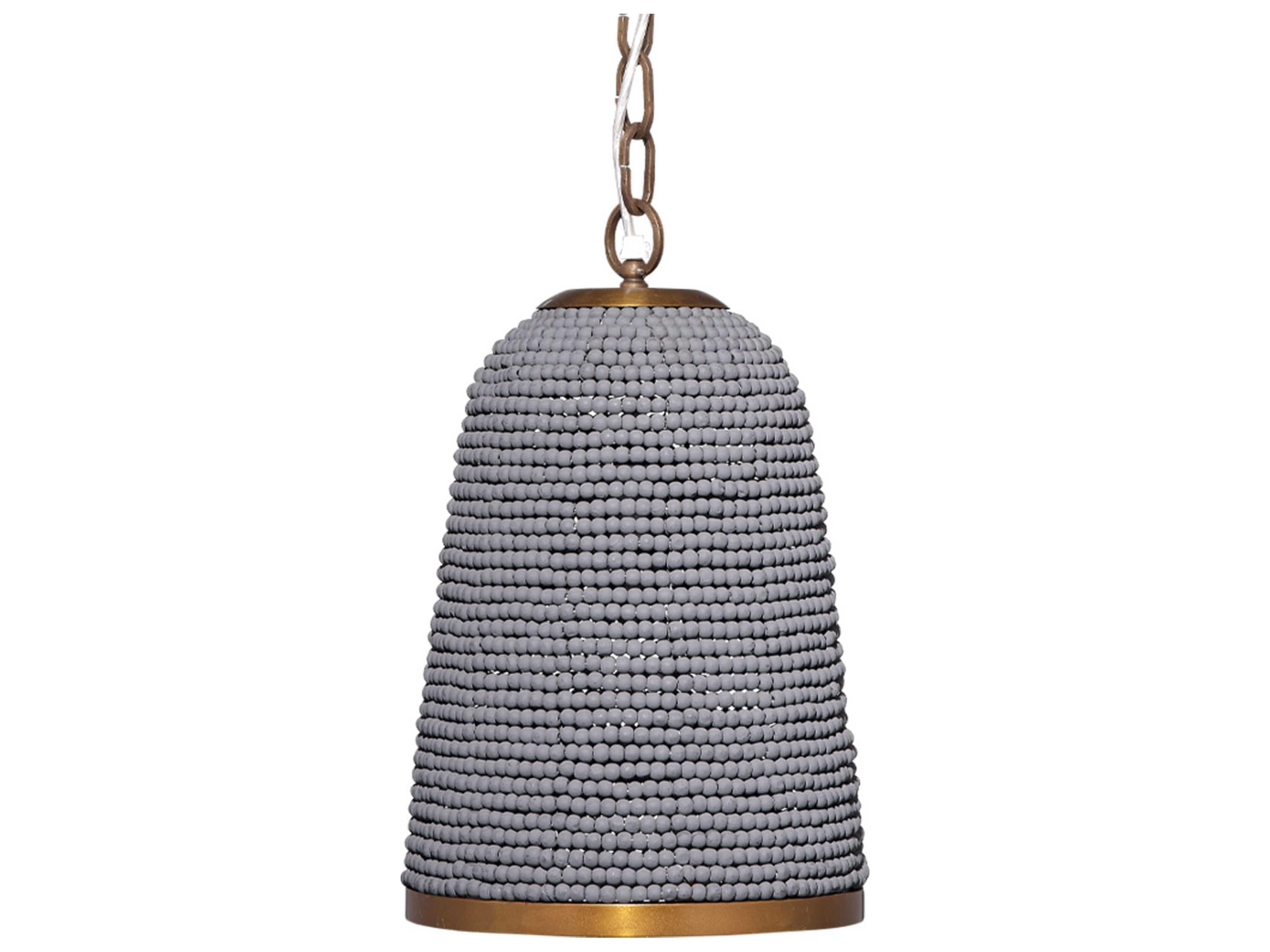 Jamie Young Creekside 1-Light Slate Blue Bell Mini Pendant