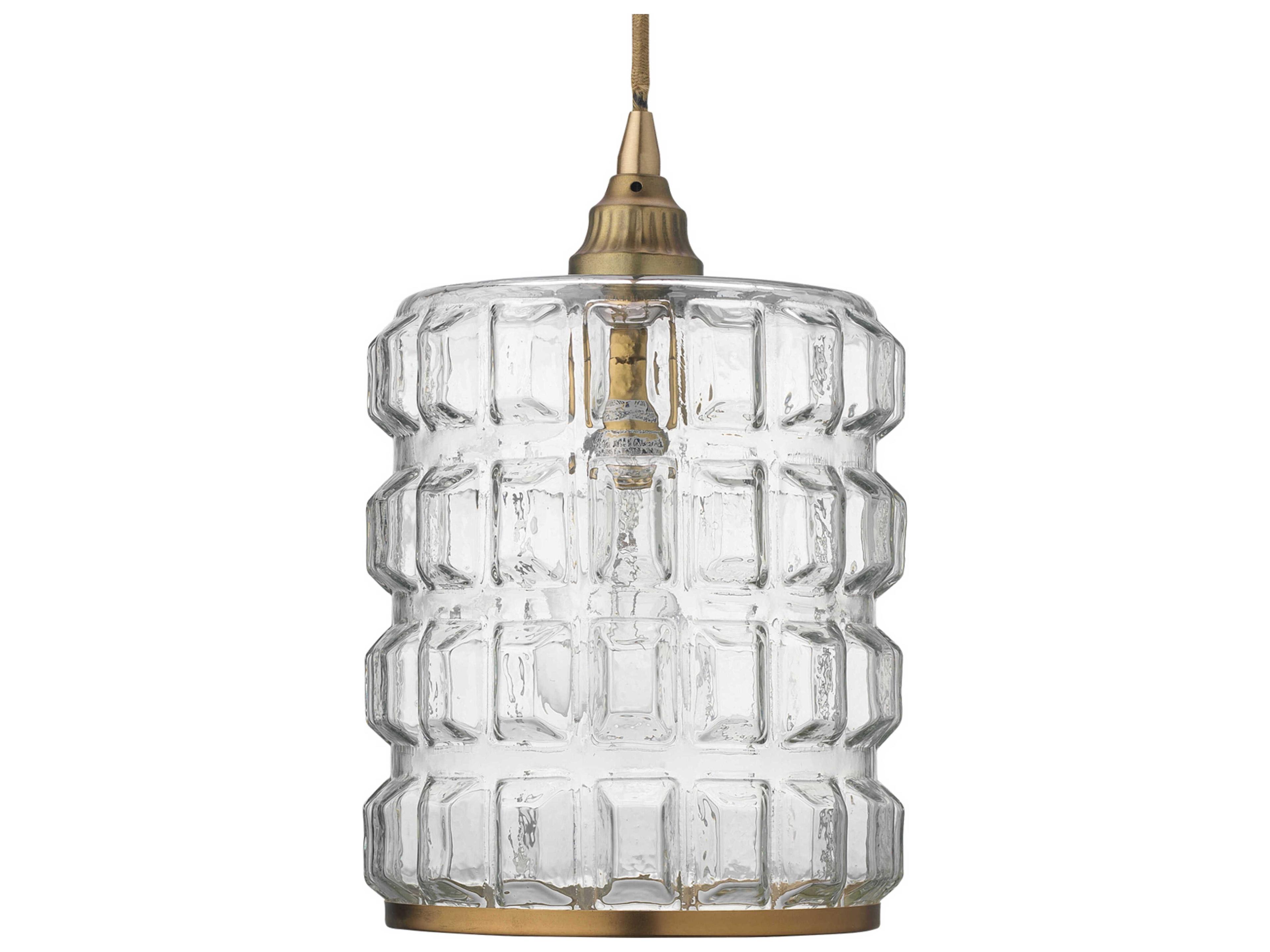 Jamie Young Madison 1-Light Antique Brass Glass Geometric Pendant