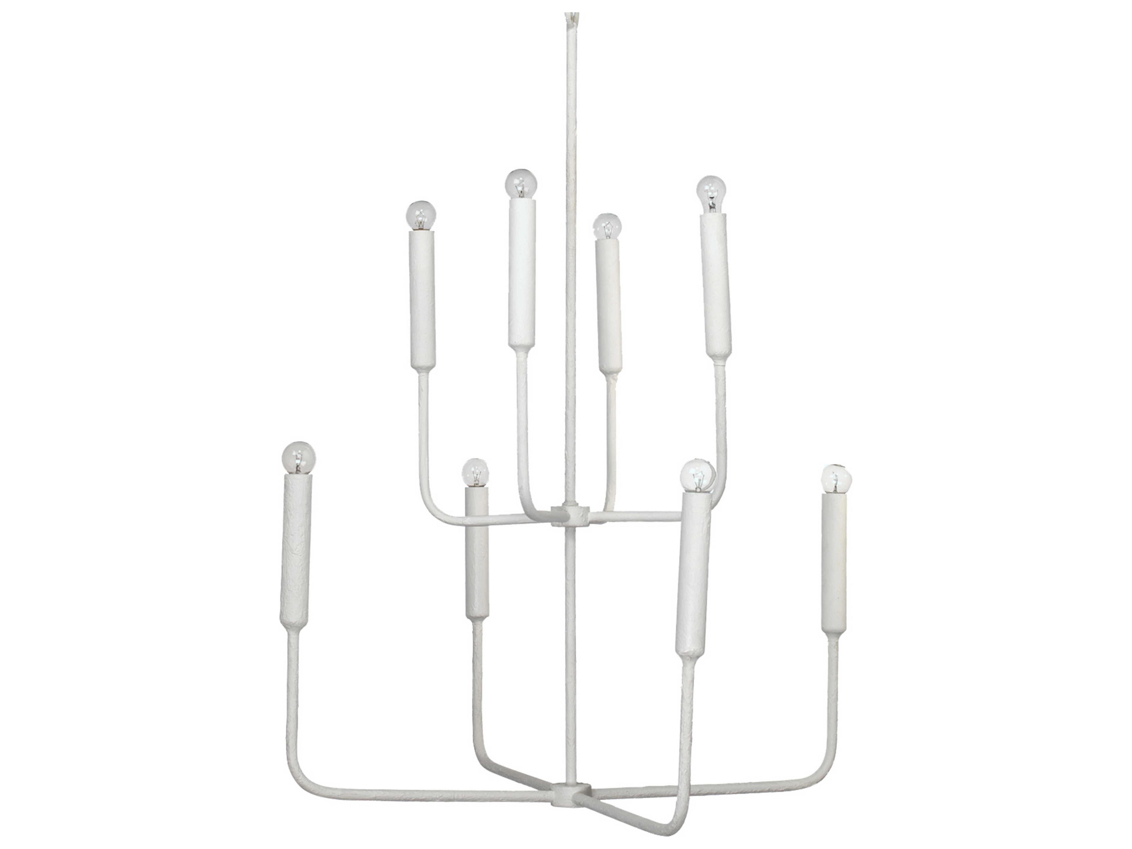 Jamie Young Mercer 8-Light White Gesso Chandelier
