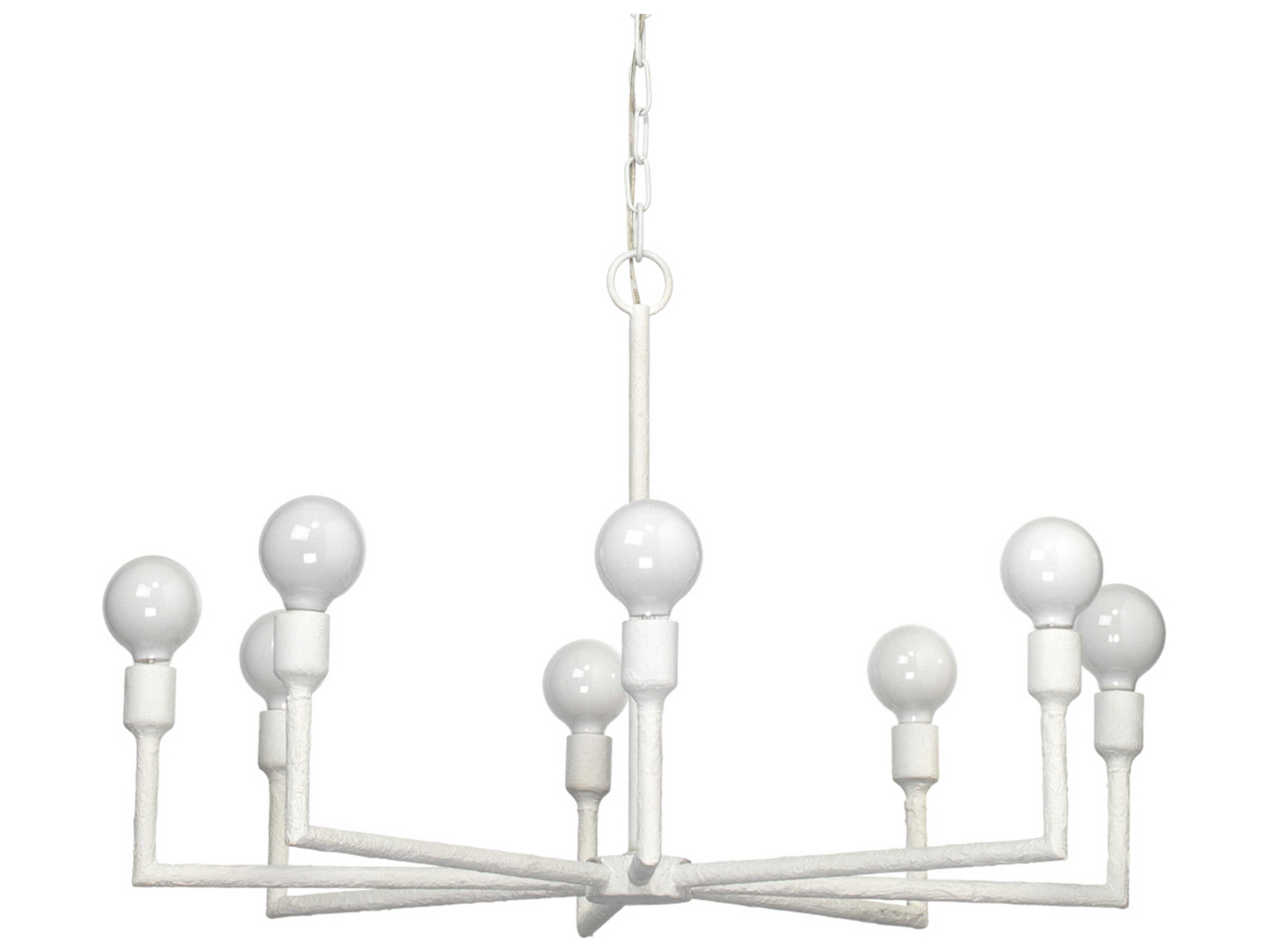 Jamie Young 8-Light White Gesso Chandelier