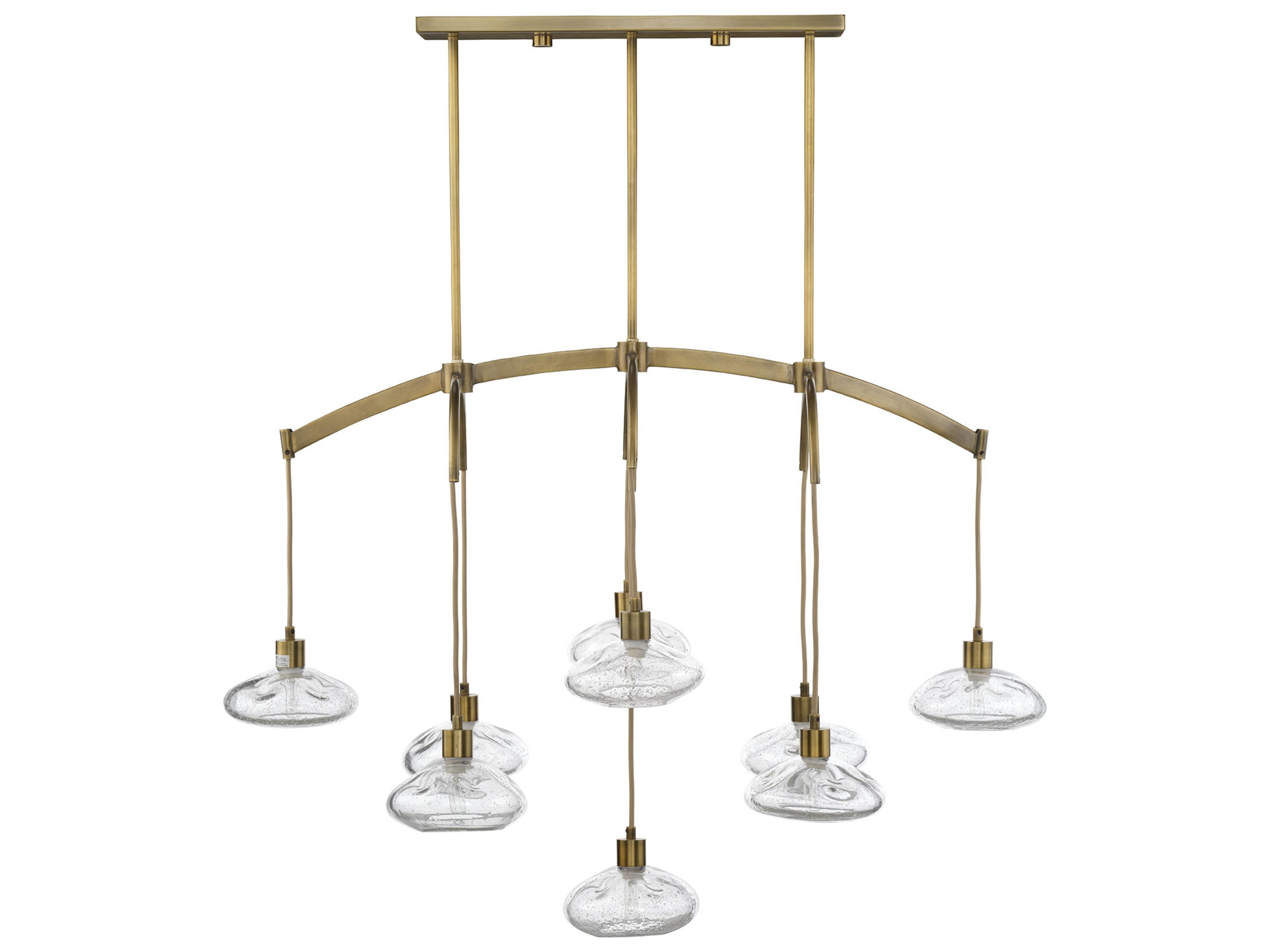 Jamie Young Reservoir 9-Light Brass Linear Chandelier