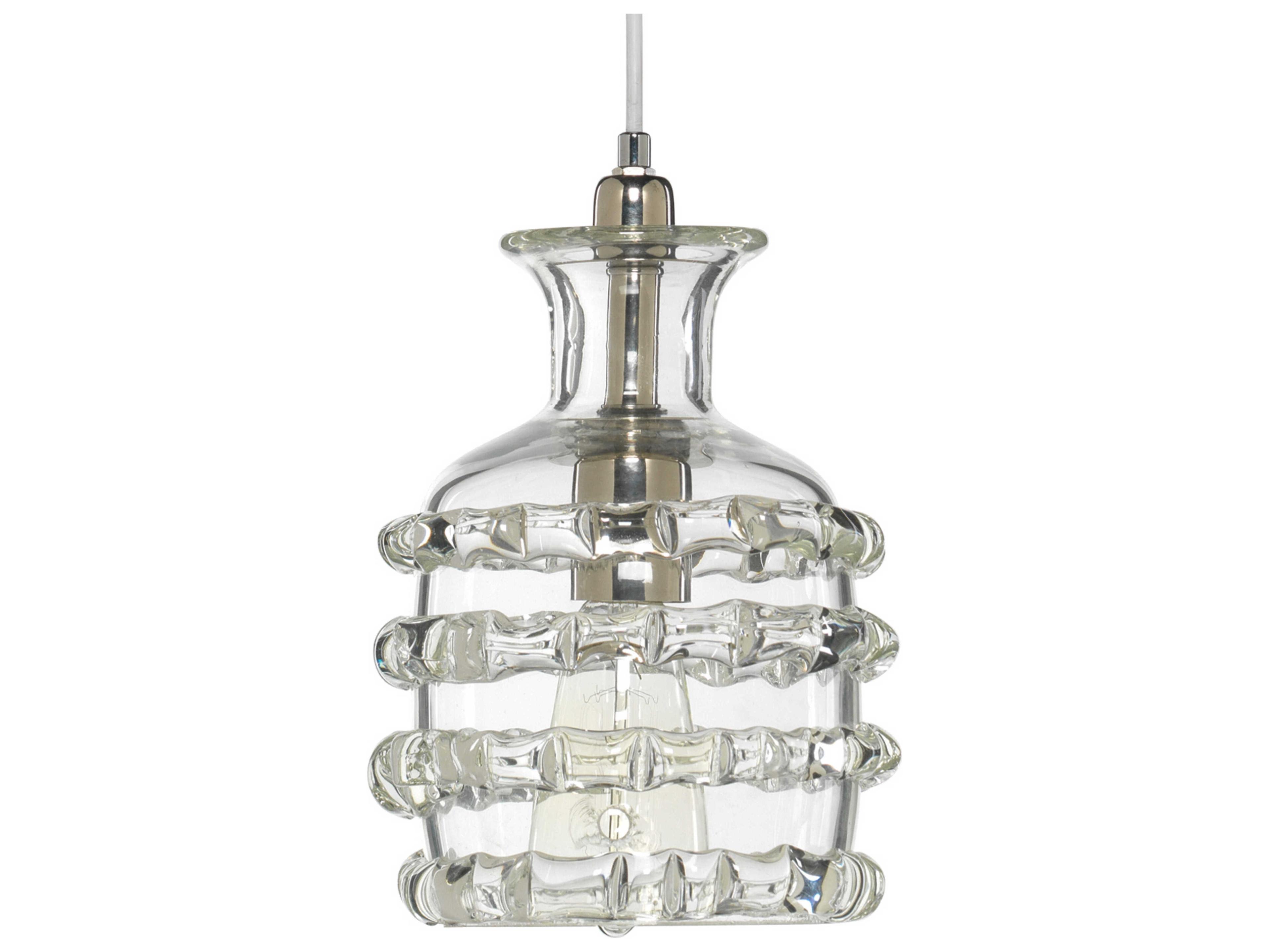 Jamie Young Ribbon 1-Light Clear Glass Geometric Mini Pendant