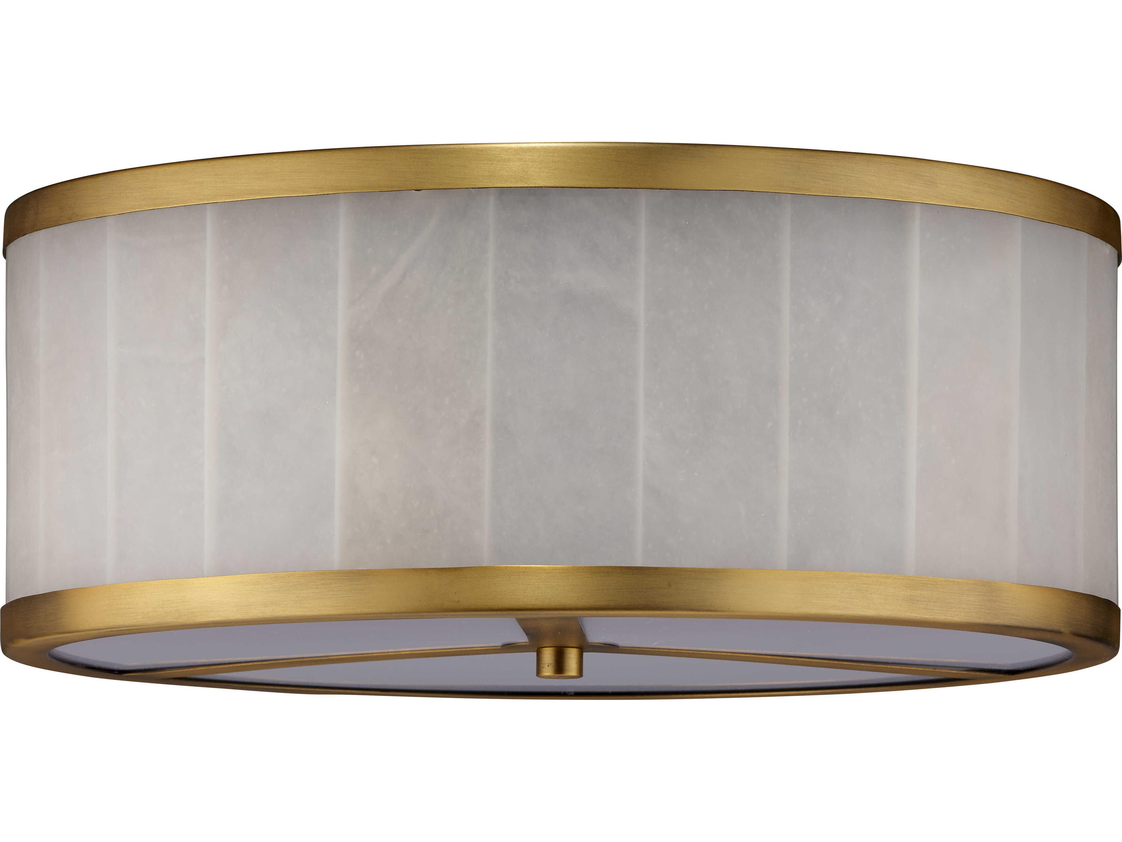 Jamie Young 2-Light Brass Drum Flush Mount