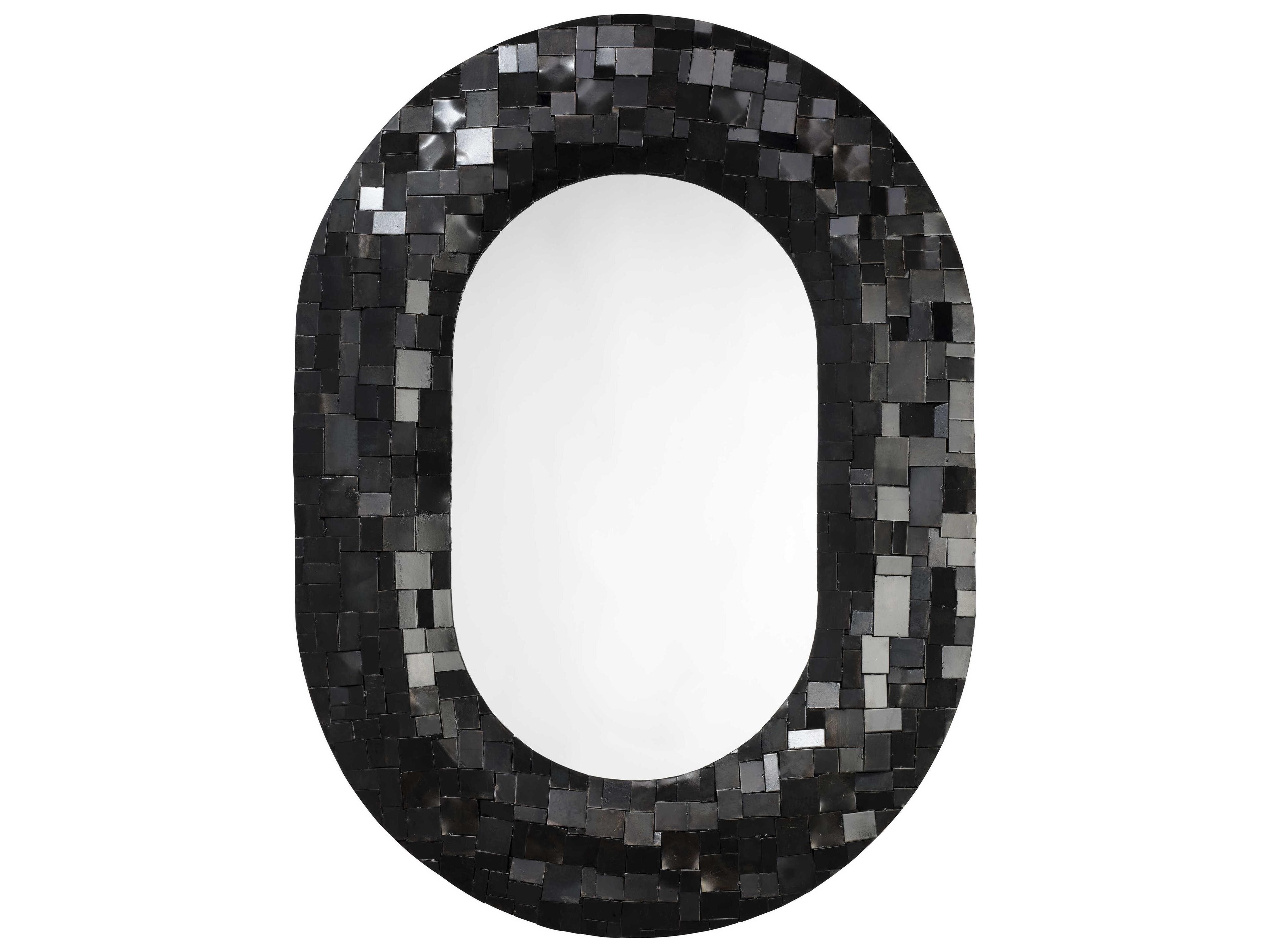 Jamie Young Enigma Black Oval Wall Mirror