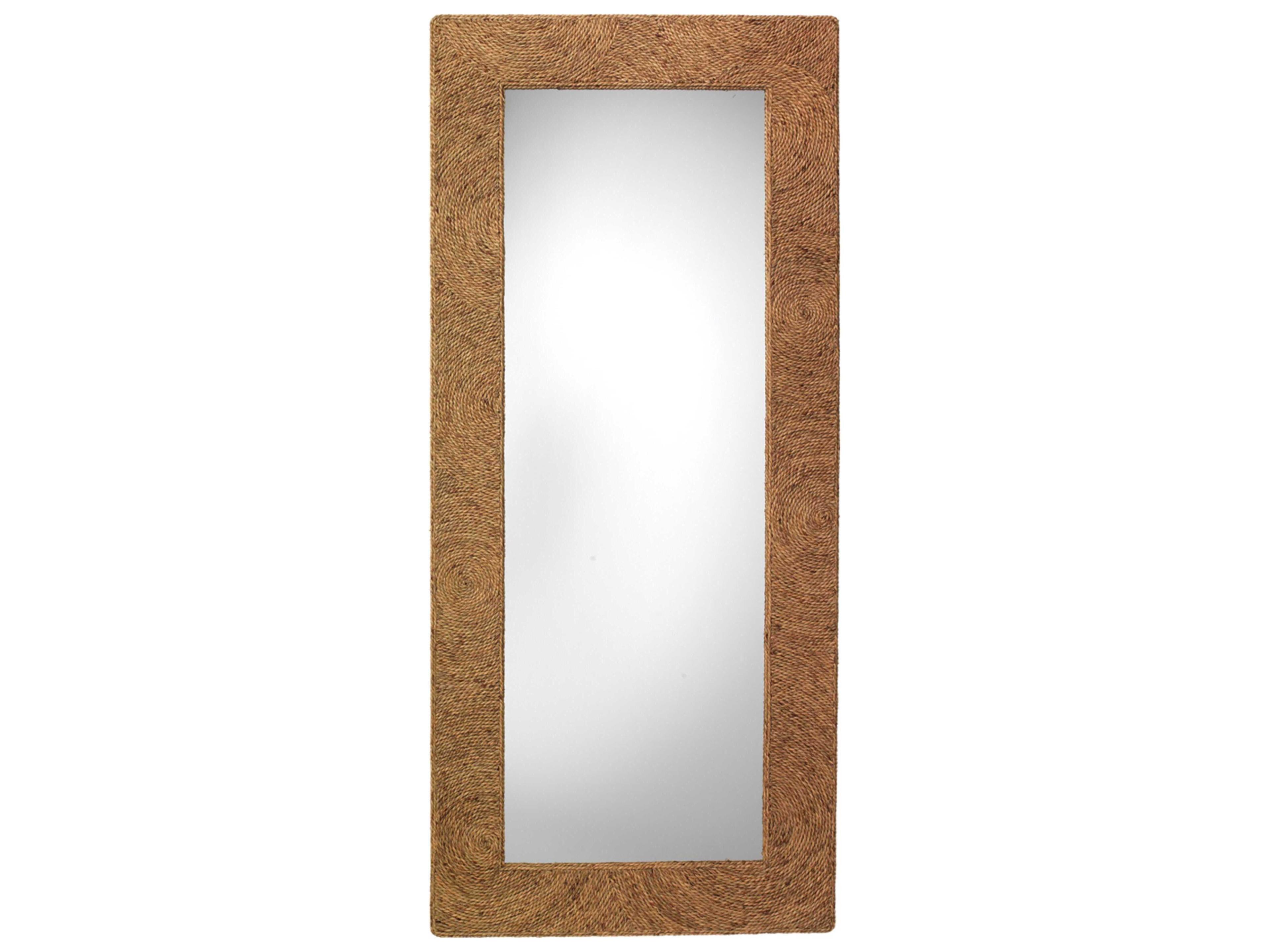 Jamie Young Harbor Natural Seagrass Rectangular Floor Mirror