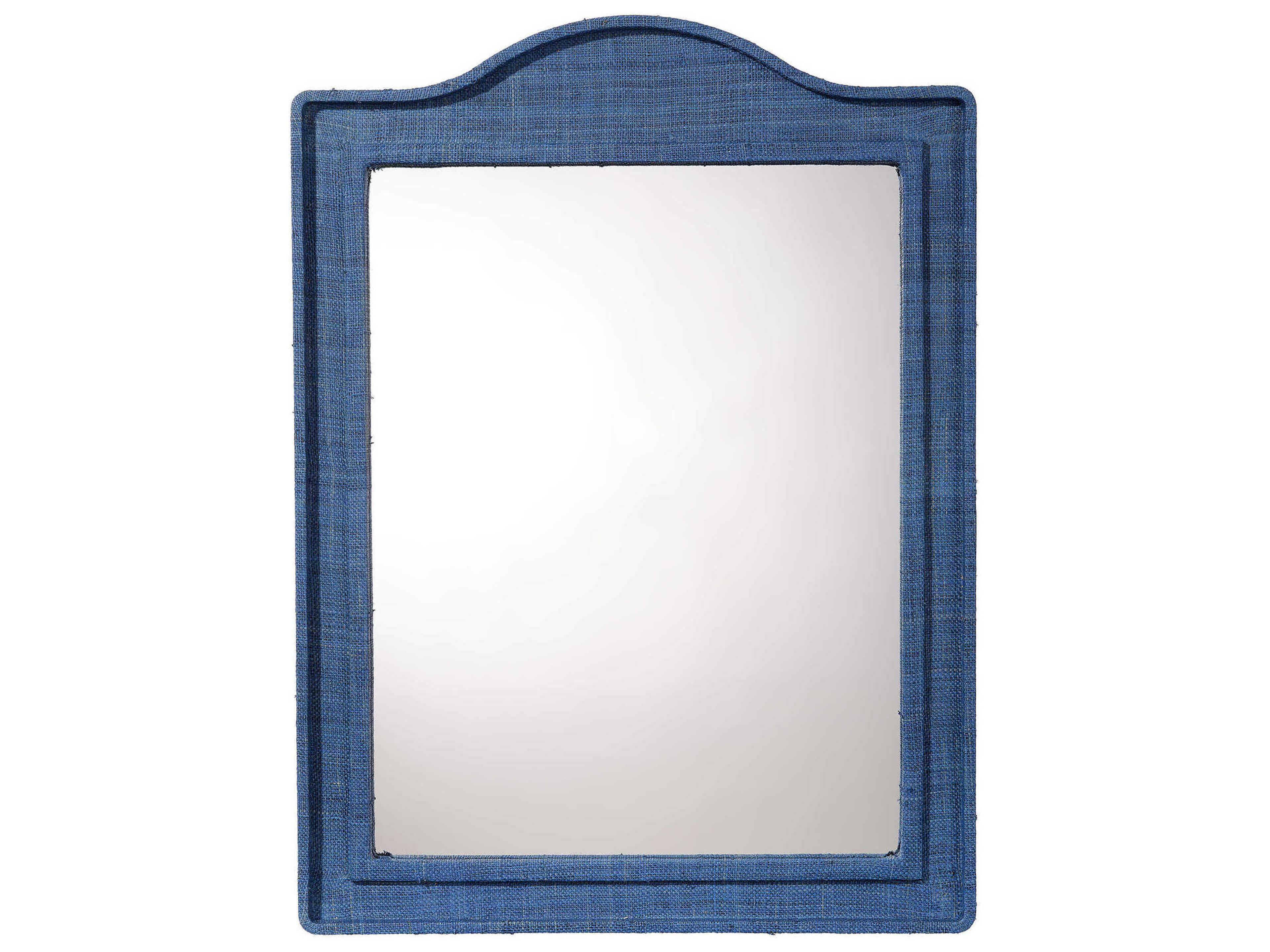 Jamie Young Hilltop Raffia Indigo Rectangular Wall Mirror
