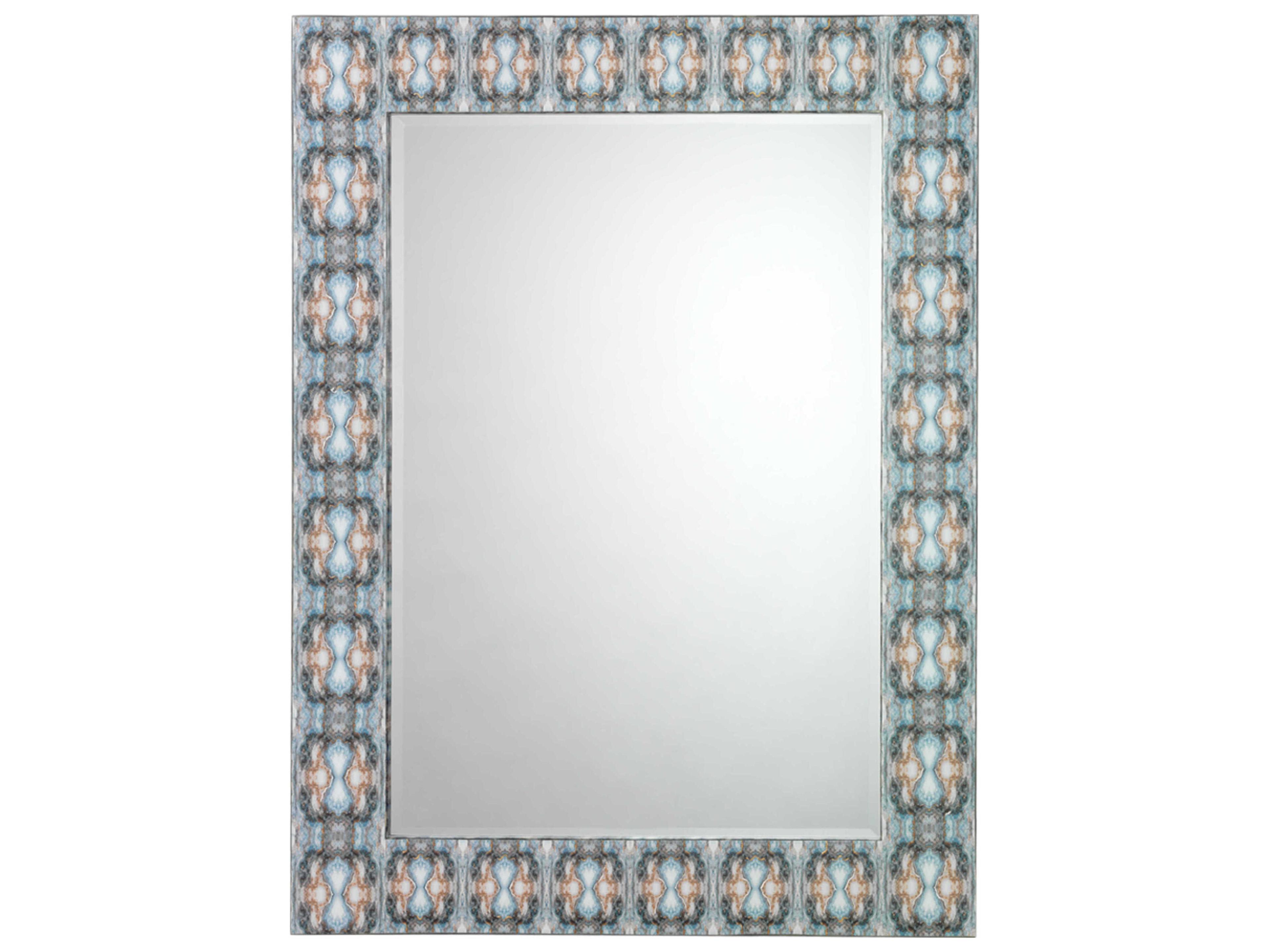 Jamie Young Indigo Blue Lacquer Rectangular Wall Mirror