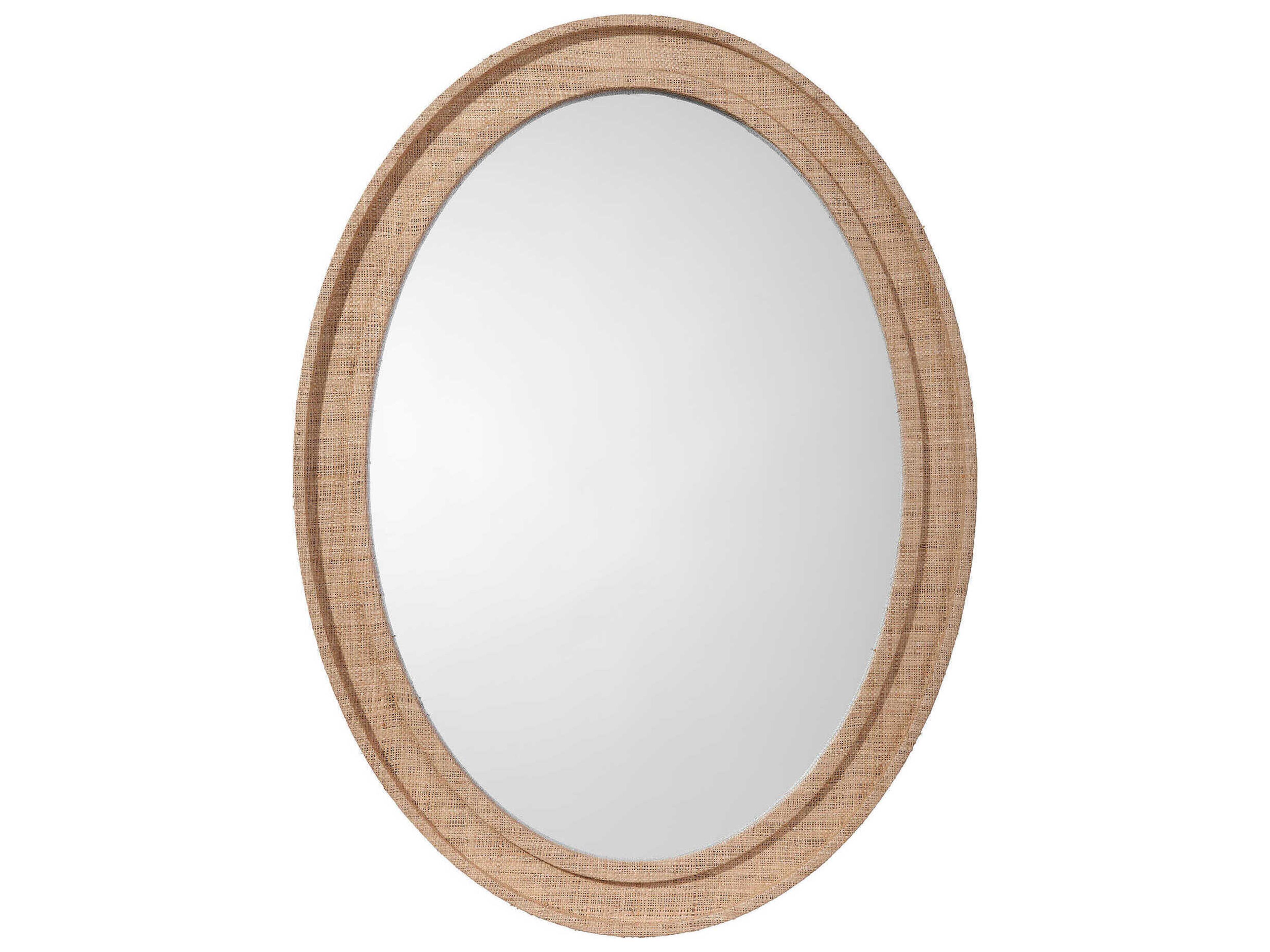 Jamie Young Valley Raffia Natural Oval Wall Mirror