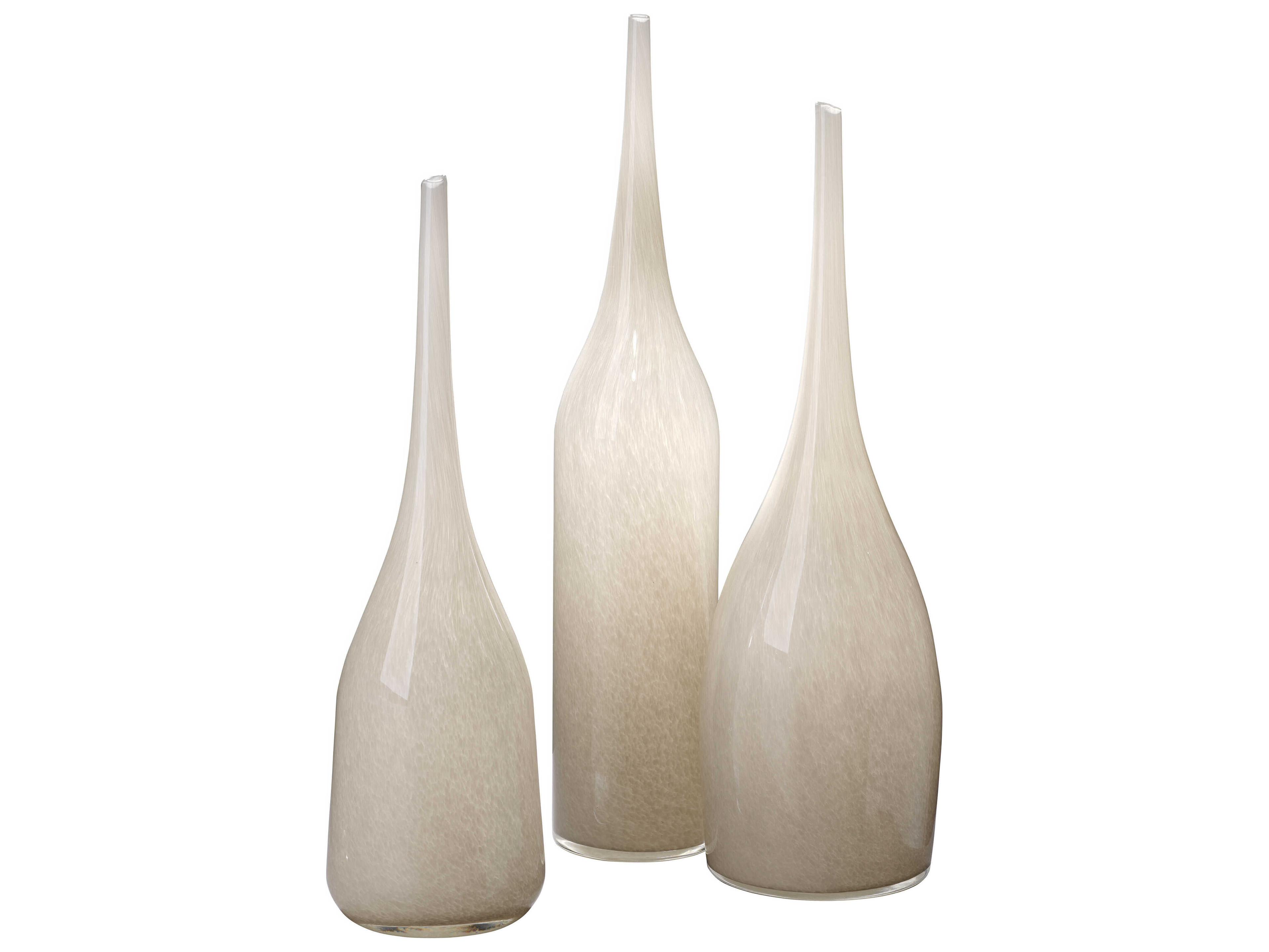 Jamie Young Pixie Warm Grey Glass Vase Set of 3