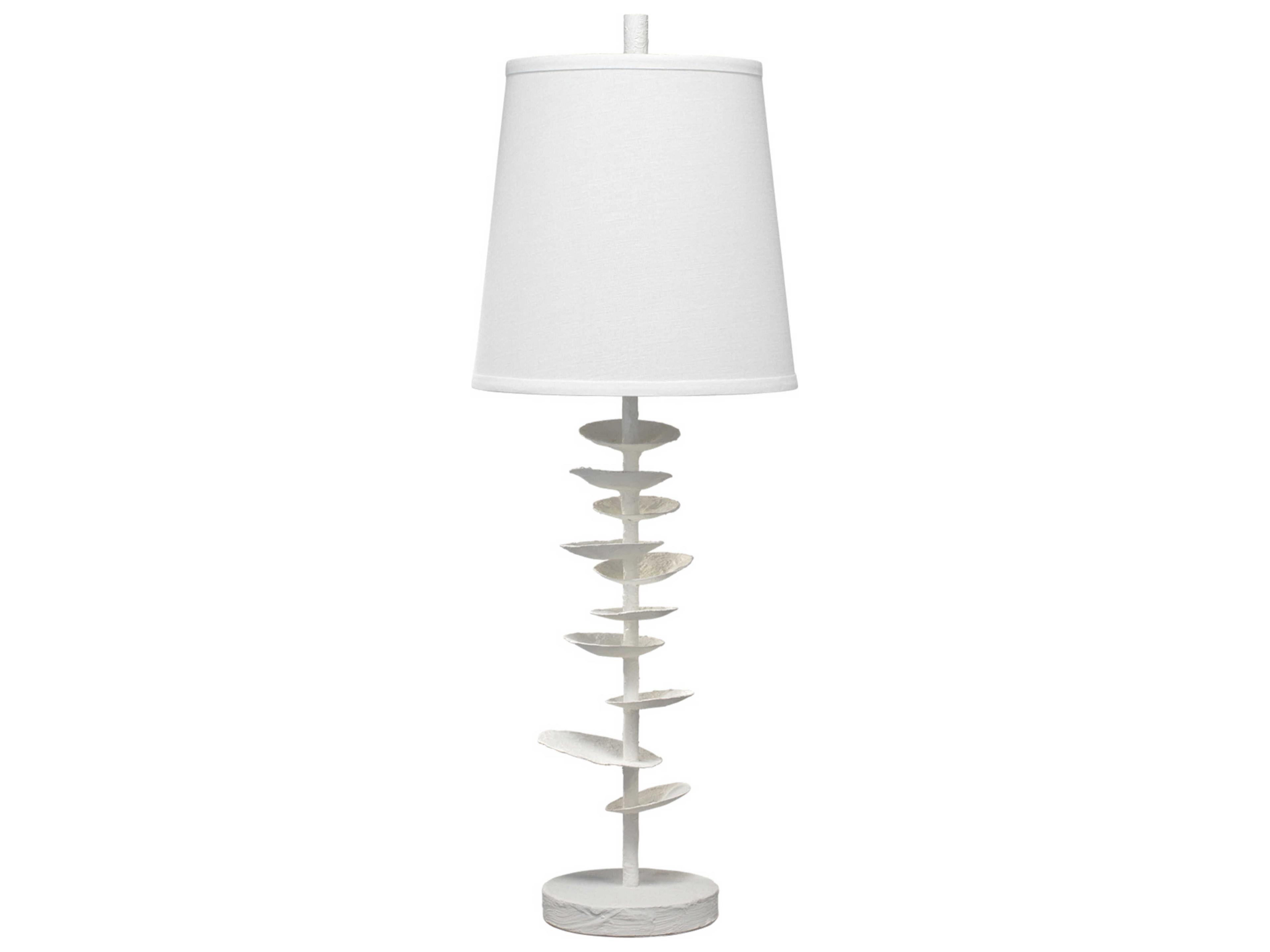 Jamie Young Petals Textured White Buffet Lamp