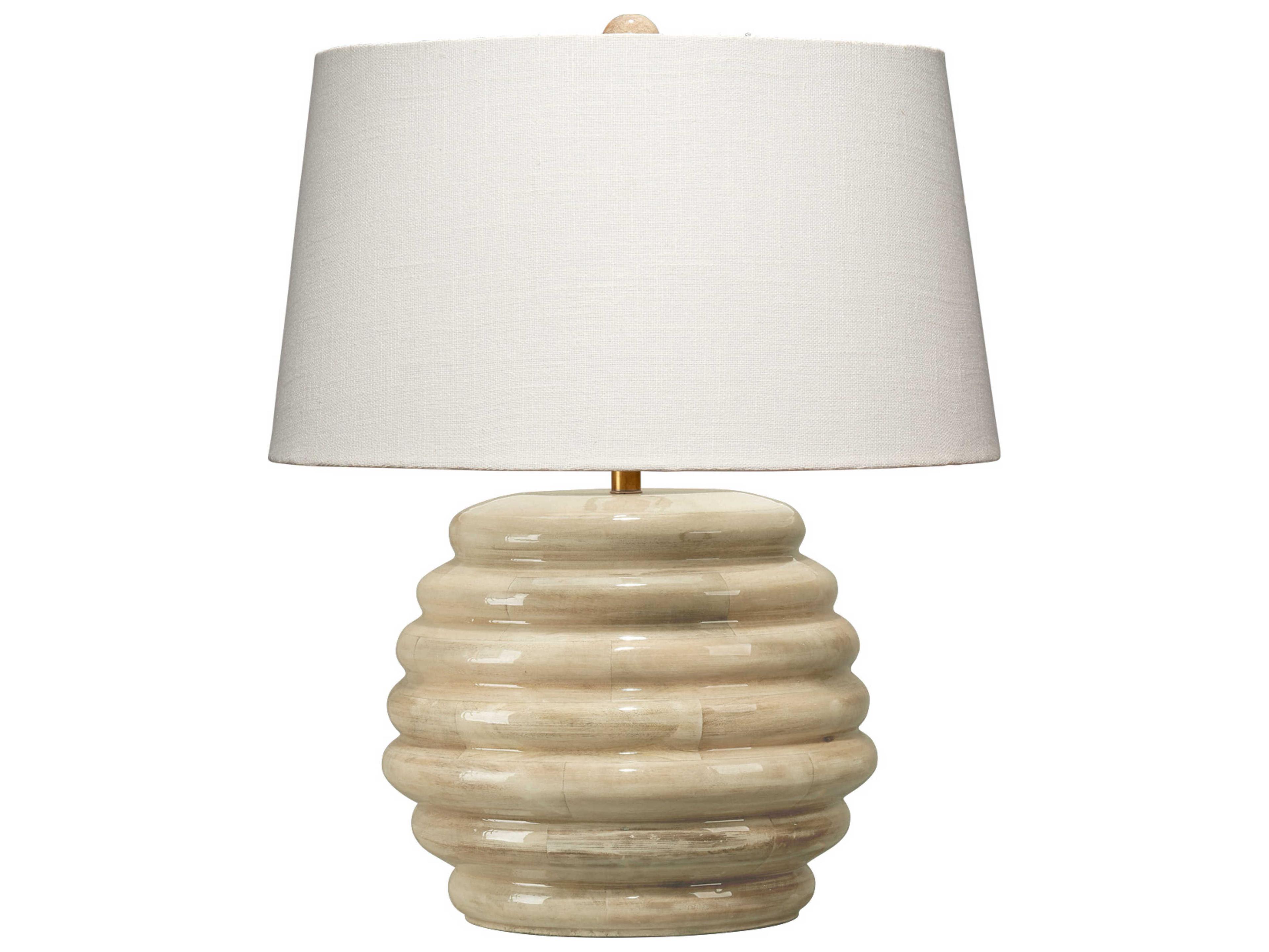Jamie Young Soroban Natural Lacquered Wood Table Lamp