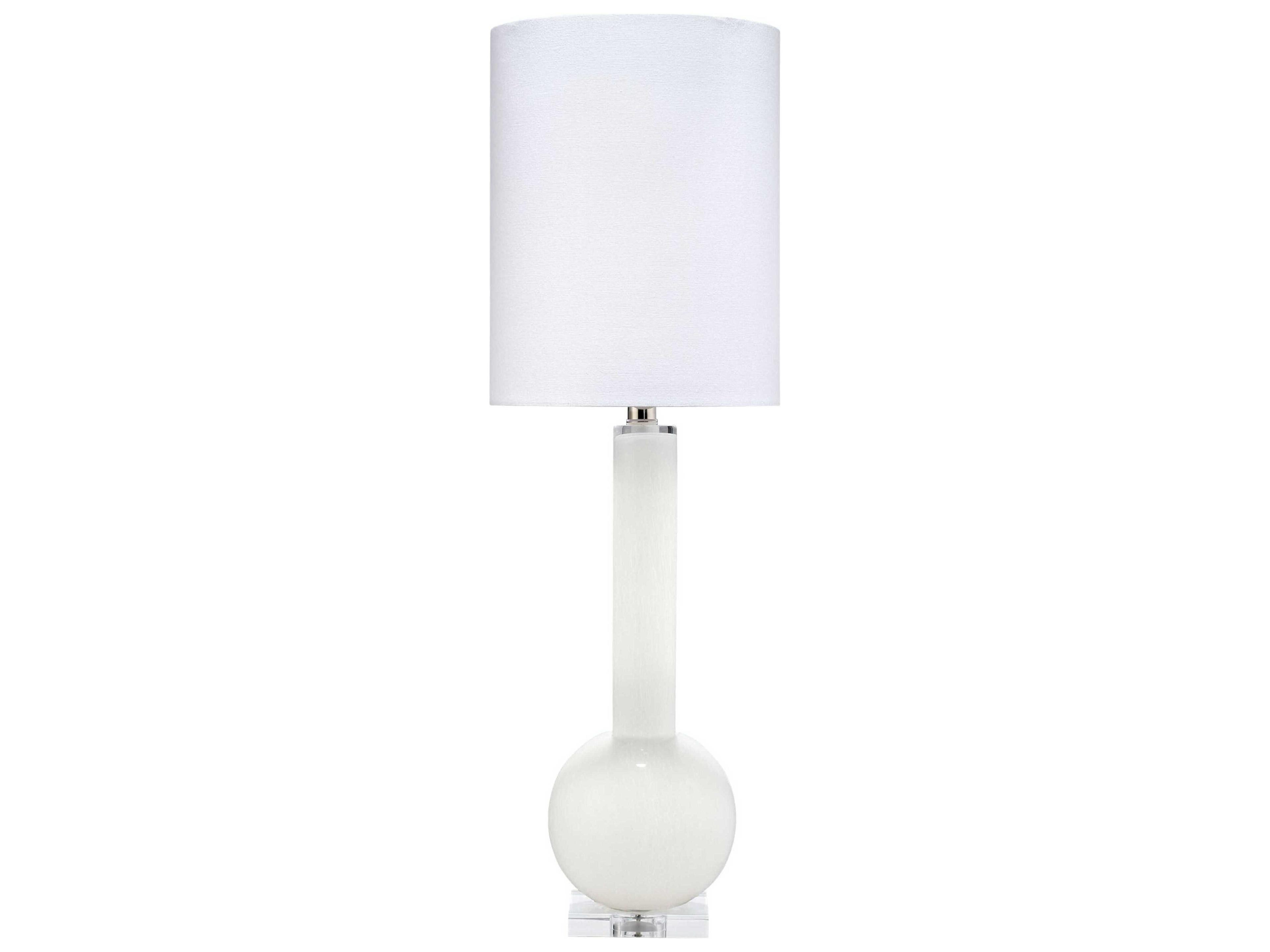 Jamie Young Studio White Glass Buffet Lamp with Shade