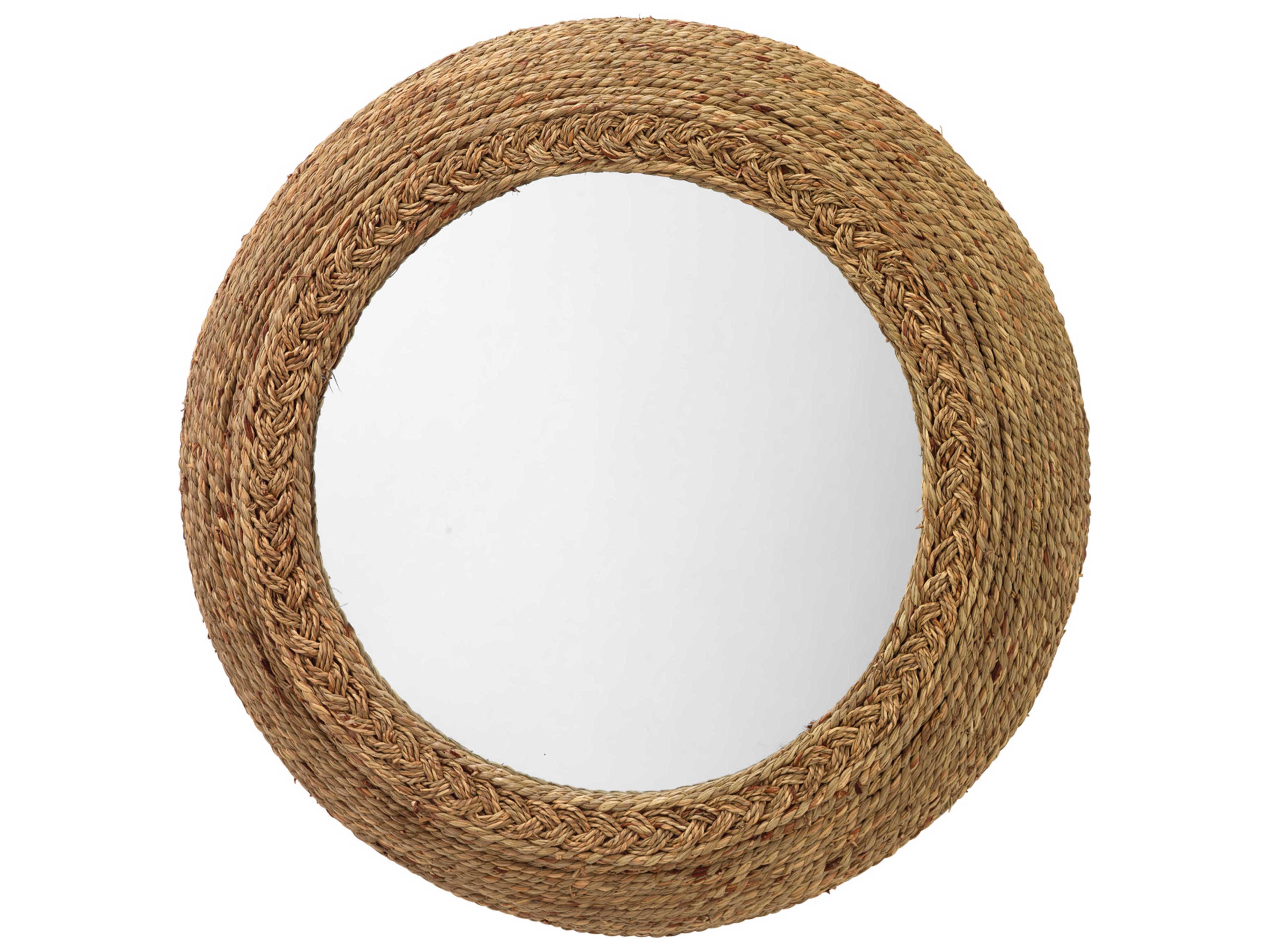 Jamie Young Seagrass Natural Round Wall Mirror