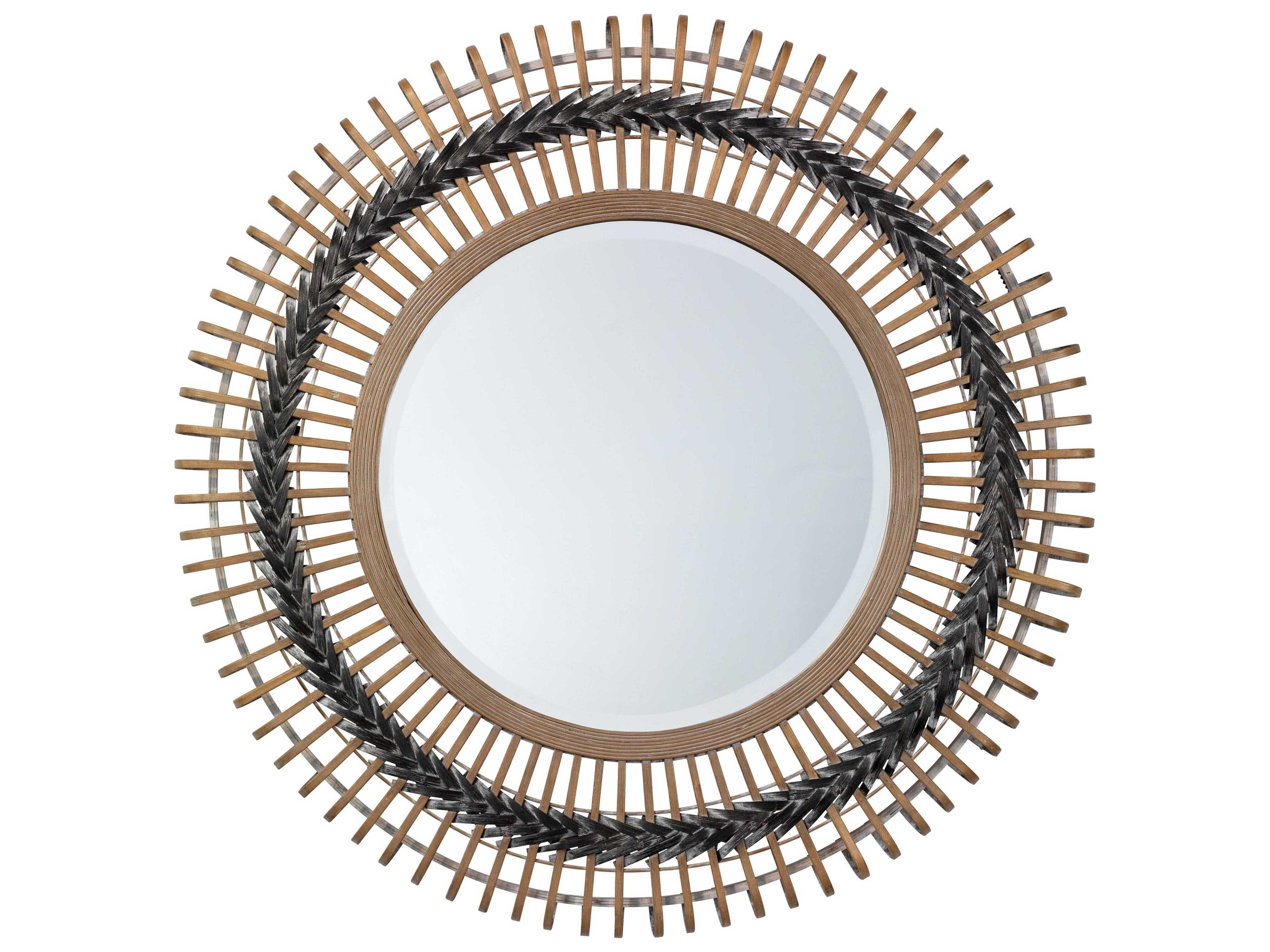 Jamie Young Grove Grey Natural Round Wall Mirror