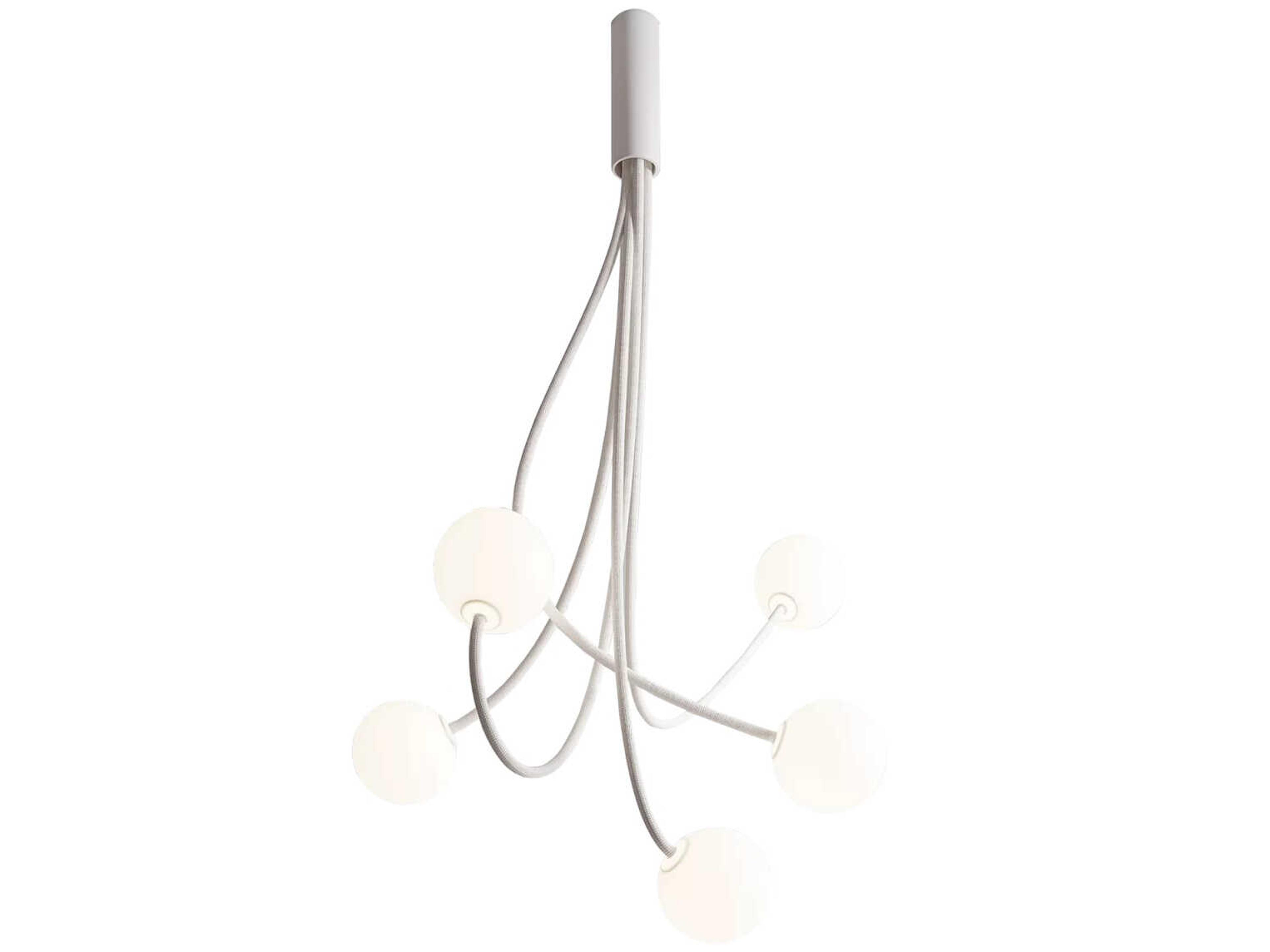 Karman Moony 5-Light Matte White Globe Mini Pendant