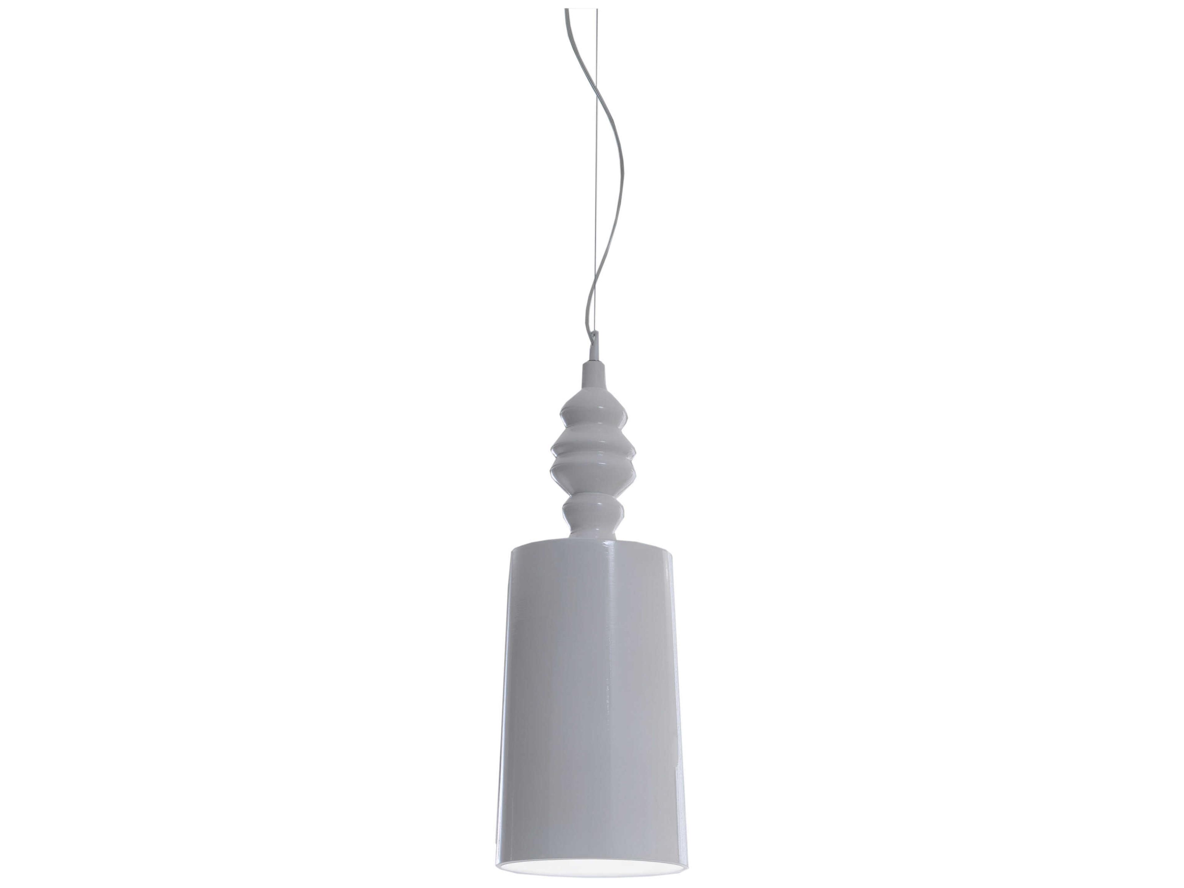 Karman Alibababy 1-Light Glossy White Cylinder Mini Pendant