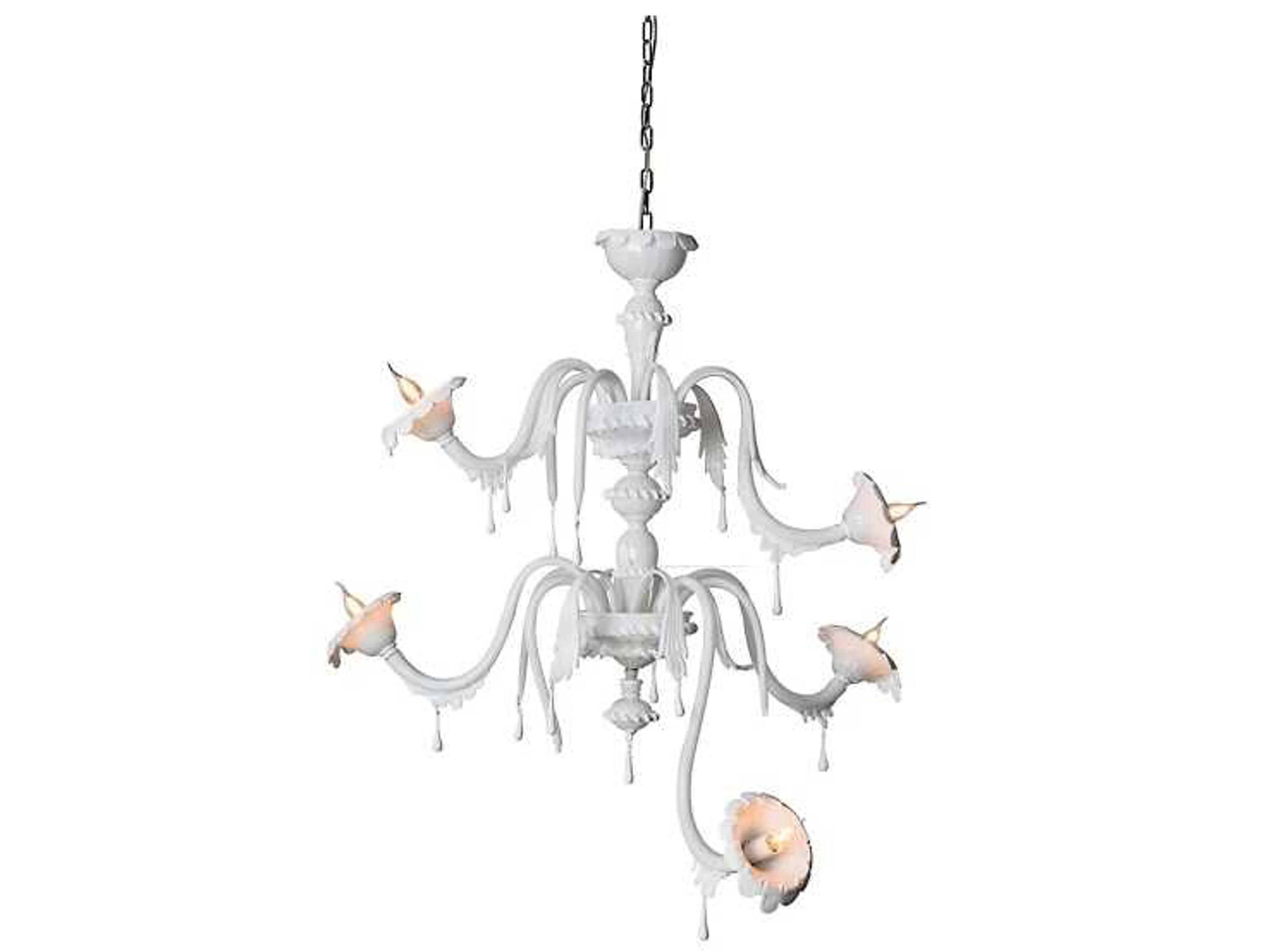 Karman Au-revoir 5-Light White Opalinen Chandelier