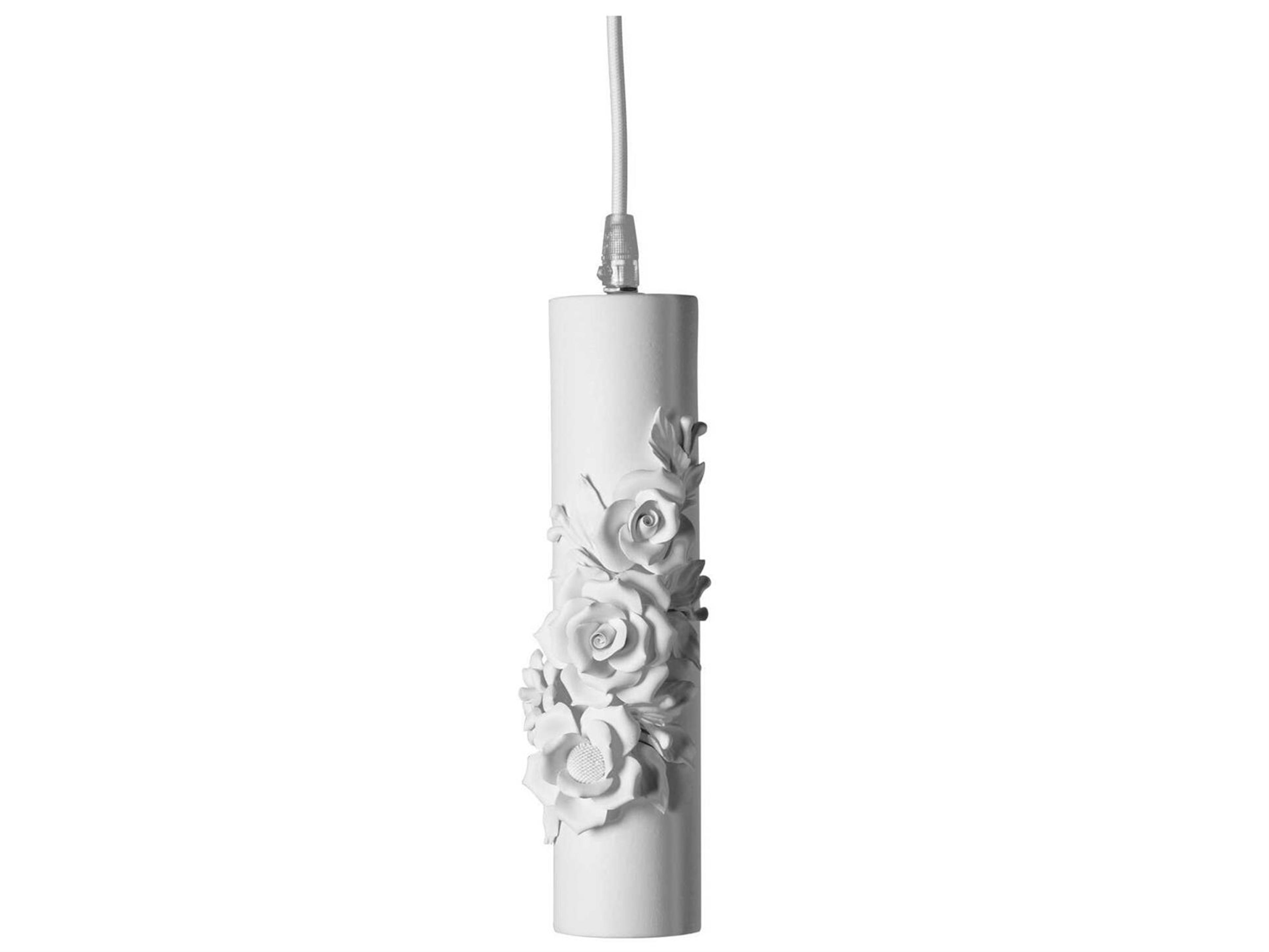 Karman Capodimonte 1-Light Matt White Cylinder Mini Pendant