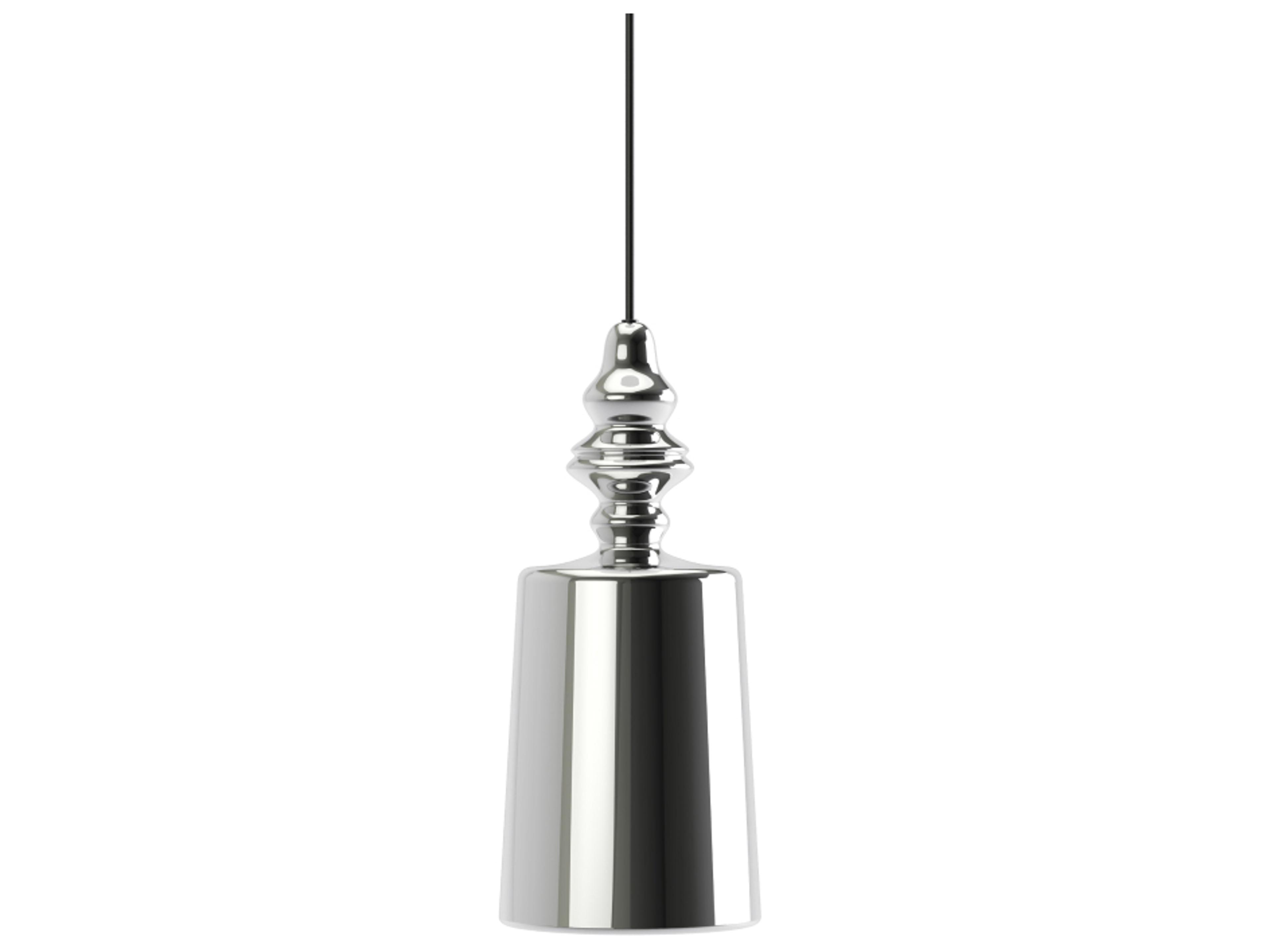 Karman Alibaglass 1-Light Chrome Cylinder Mini Pendant