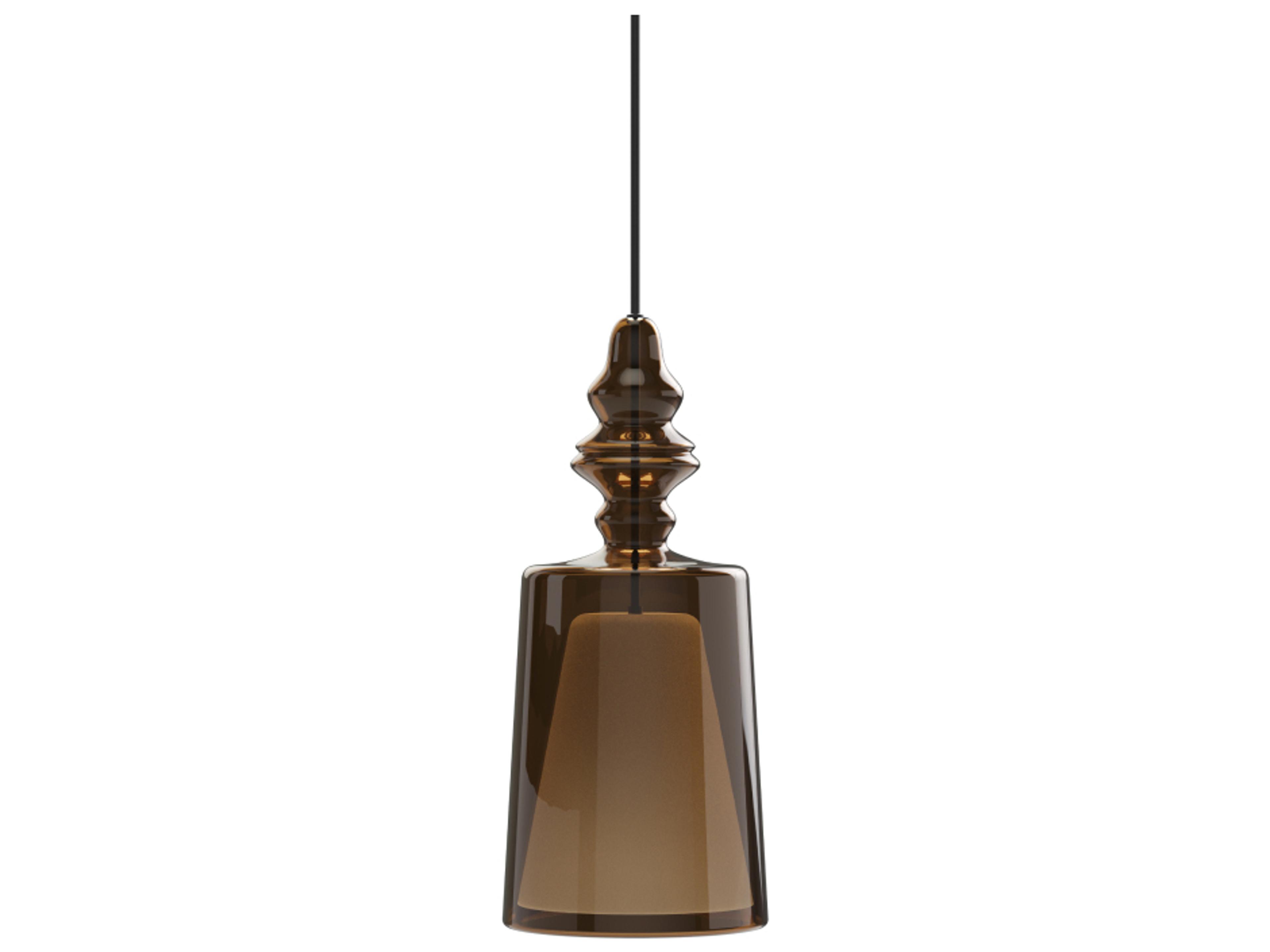 Karman Alibaglass 1-Light Bronze Cylinder Mini Pendant