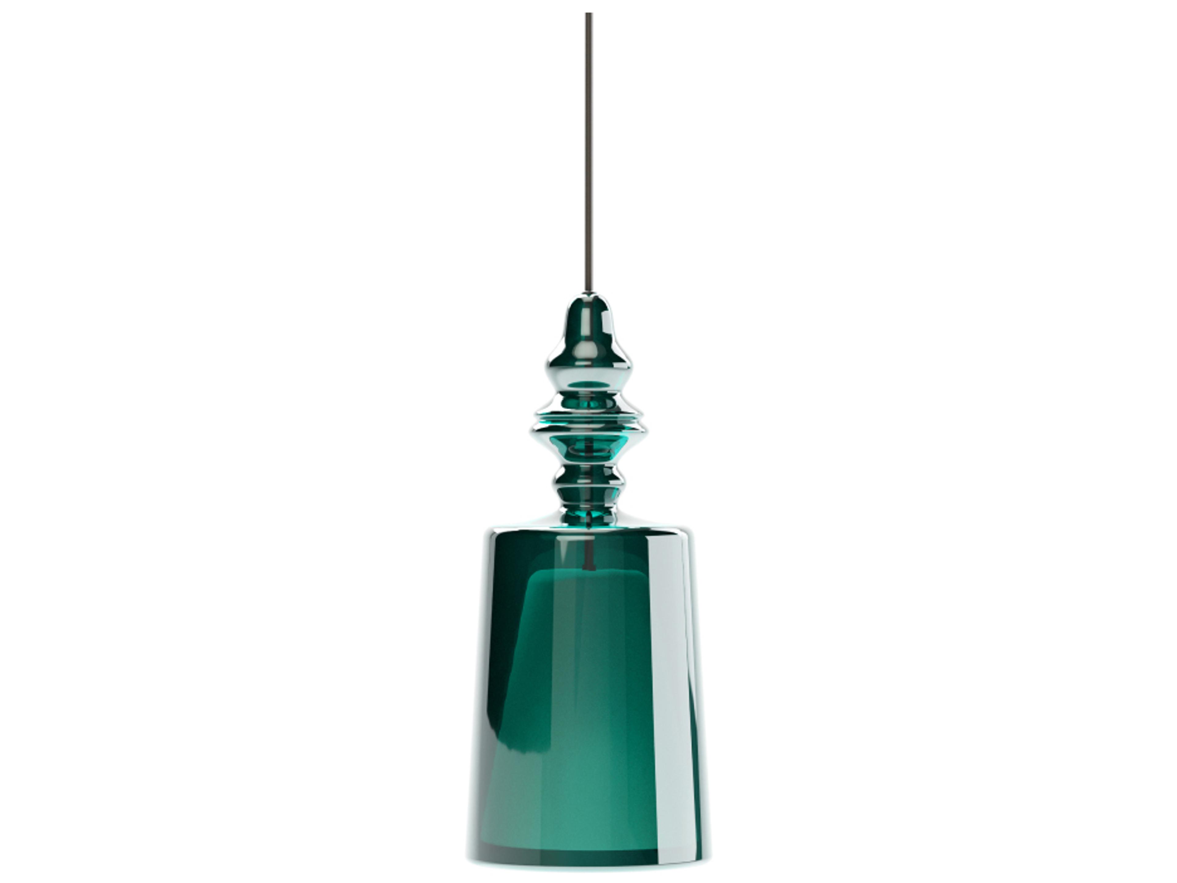 Karman Alibaglass 1-Light Turquoise Green Cylinder Mini Pendant