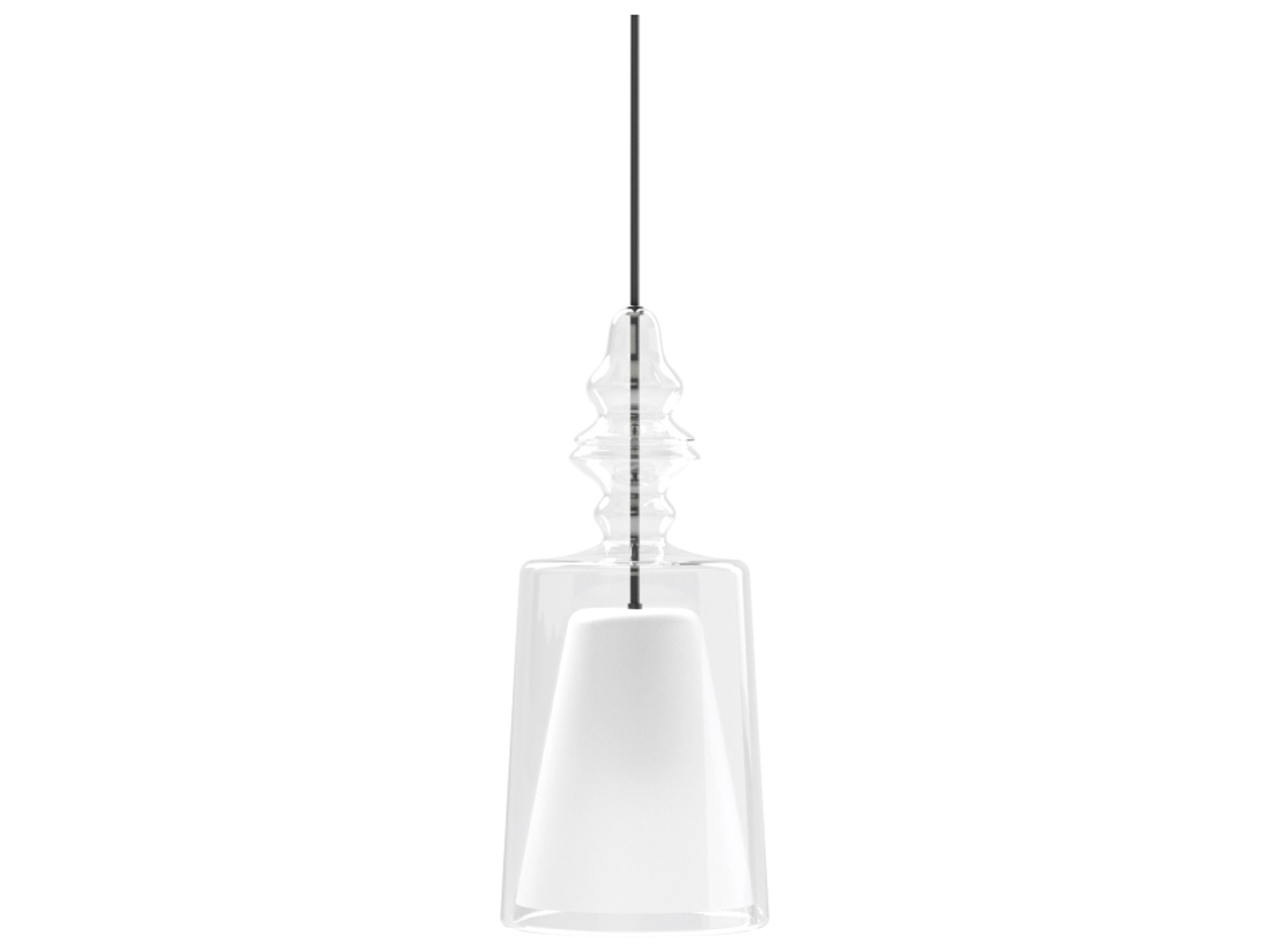 Karman Alibaglass 1-Light Transparent Clear Cylinder Mini Pendant