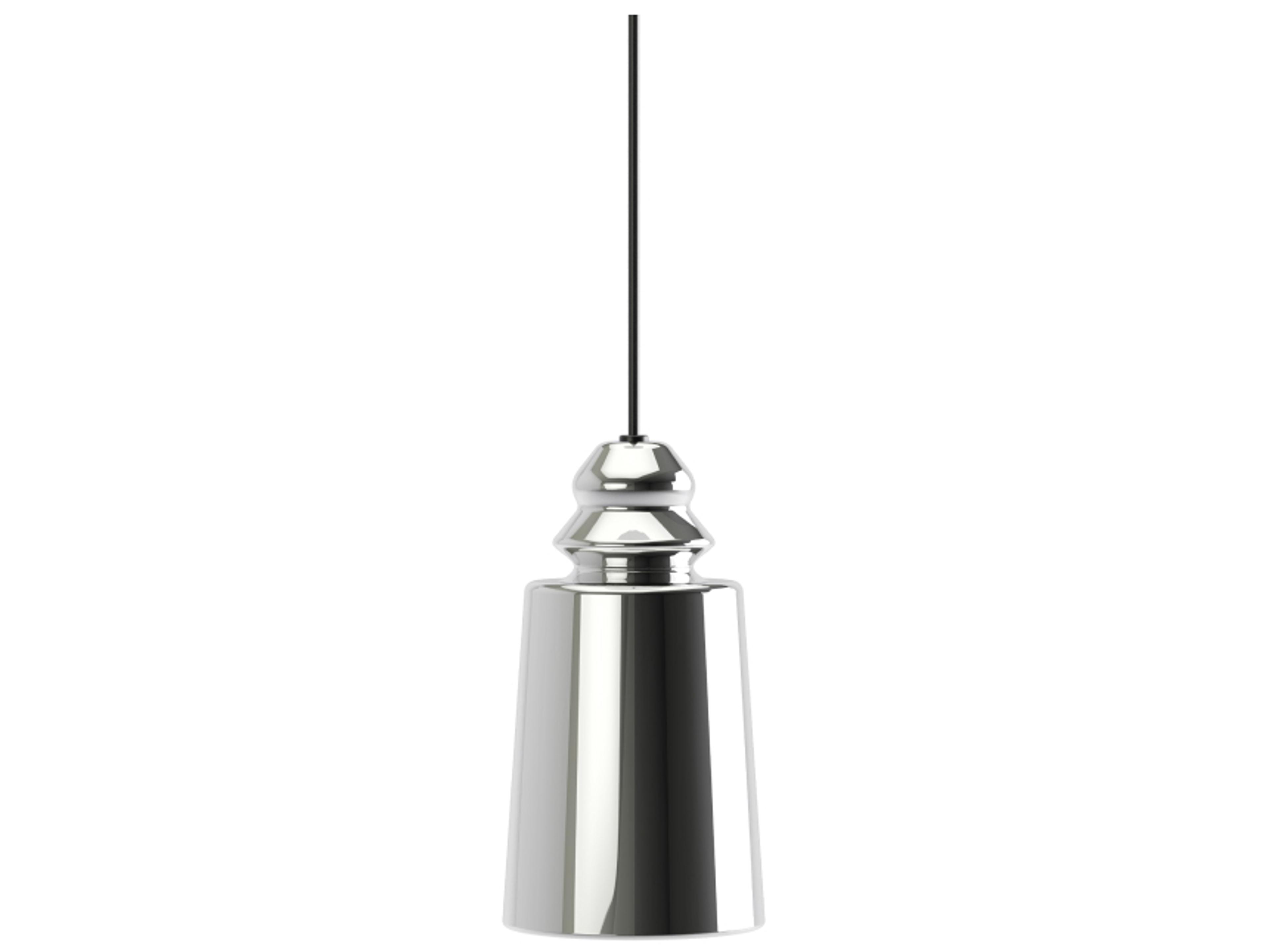Karman Alibaglass 1-Light Chrome Cylinder Mini Pendant