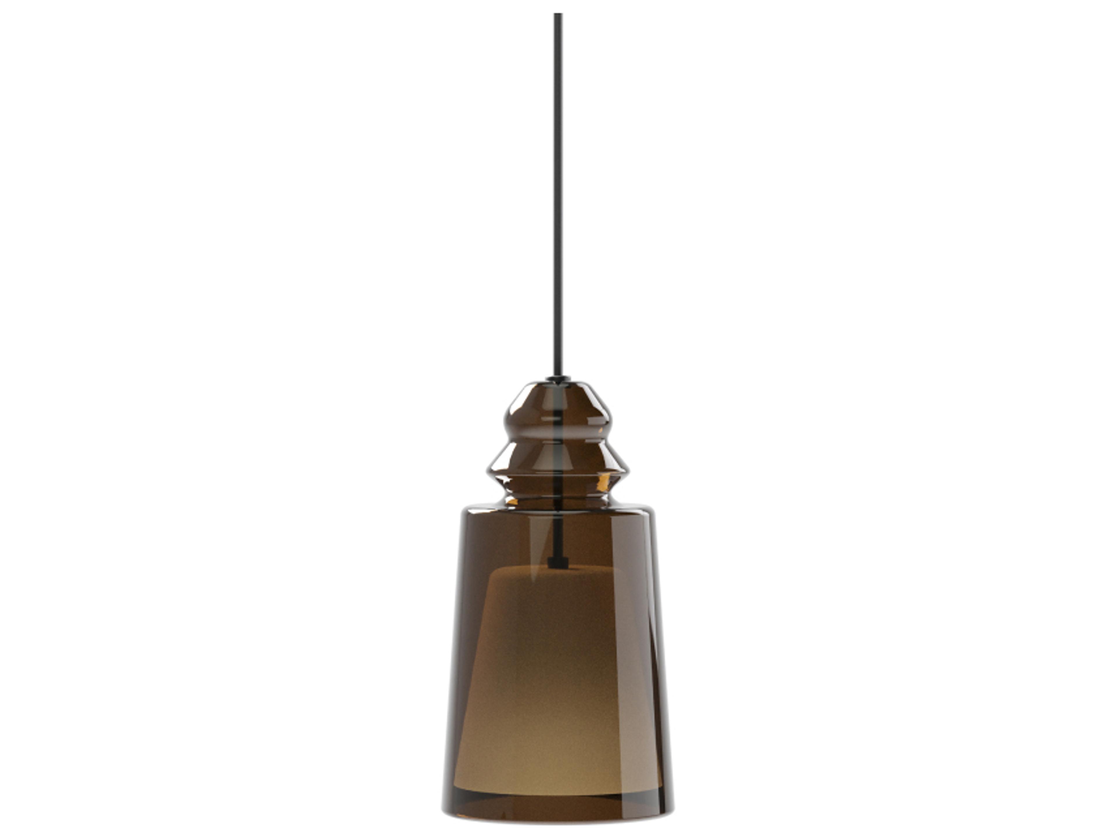 Karman Alibaglass 1-Light Bronze Cylinder Mini Pendant