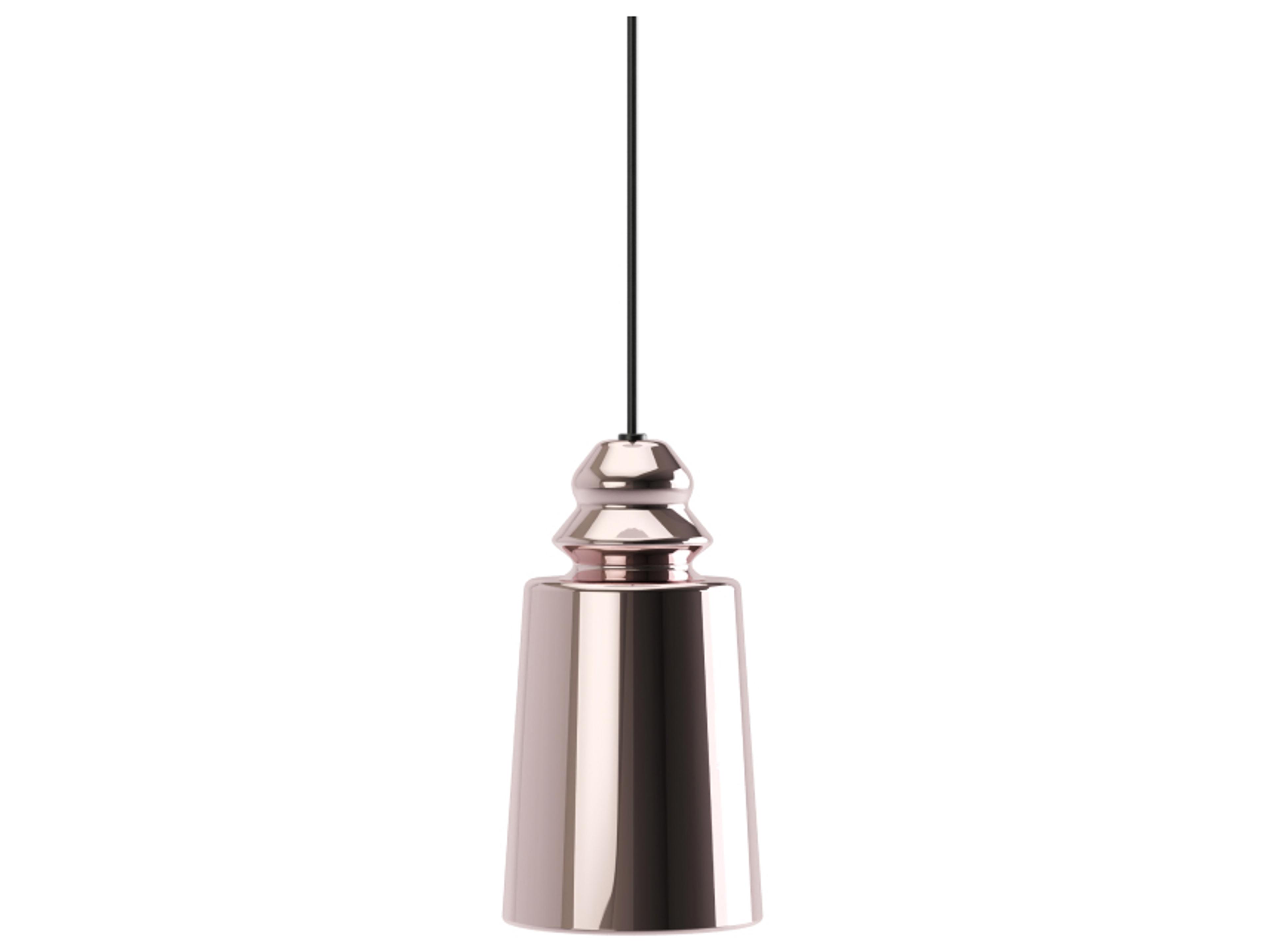 Karman Alibaglass 1-Light Gold Pink Cylinder Mini Pendant