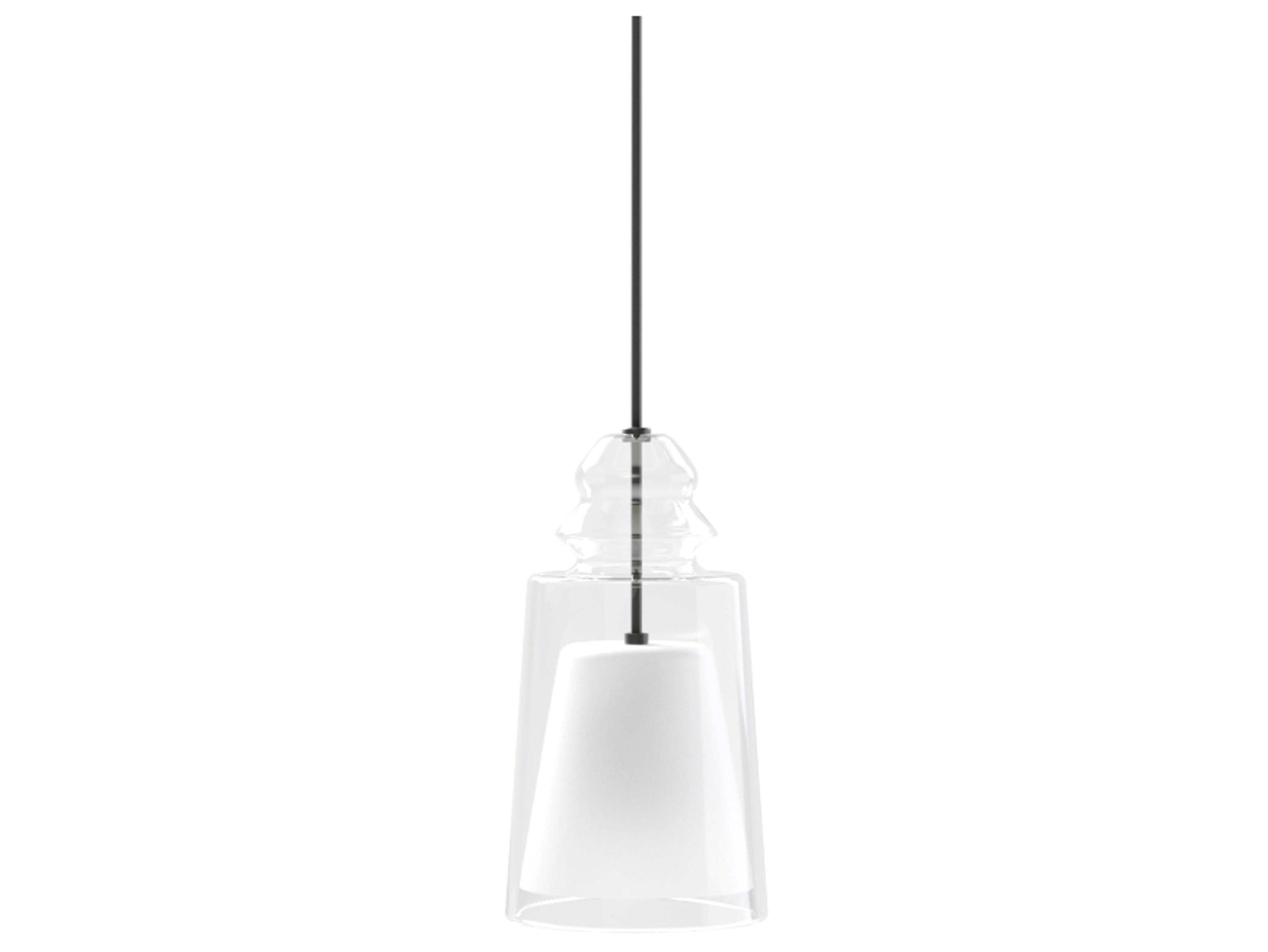 Karman Alibaglass 1-Light Transparent Clear Cylinder Mini Pendant