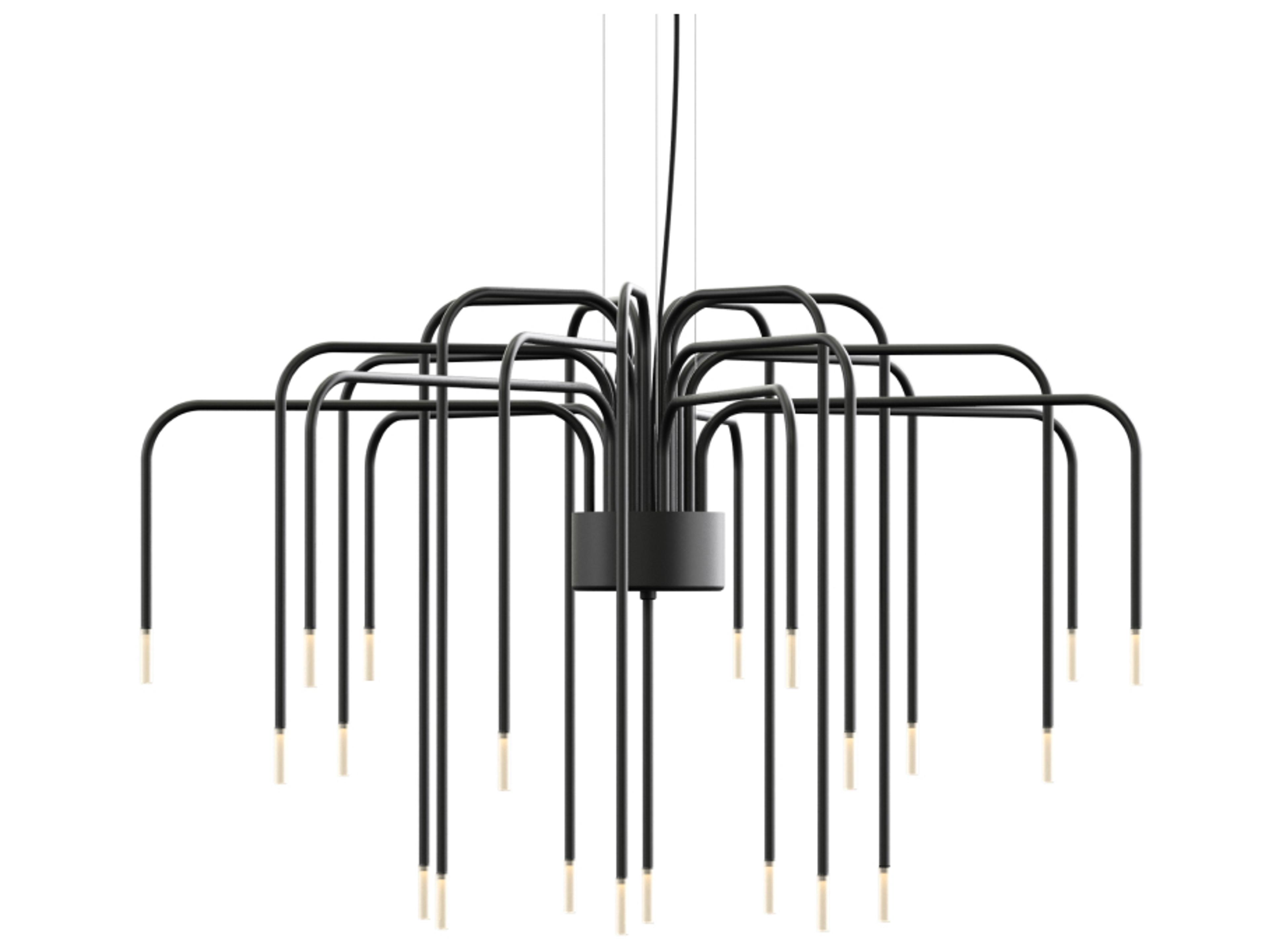 Boom 22-Light White Satin Black Linear Pendant