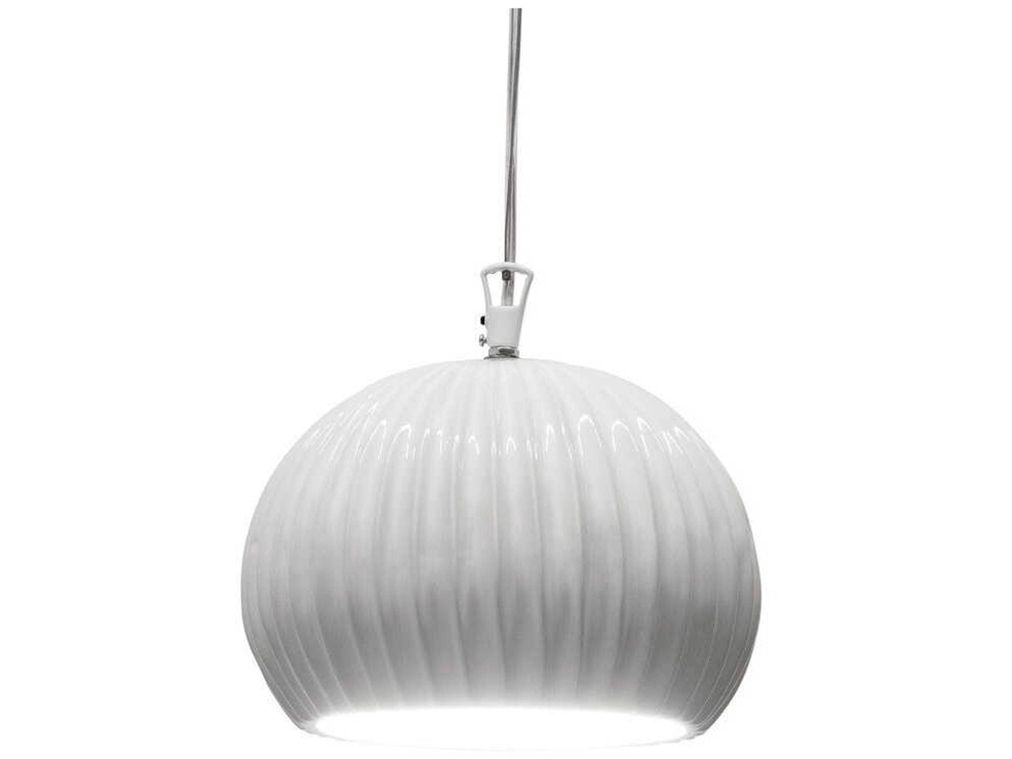 Karman Sahara 1-Light White Dome Mini Pendant