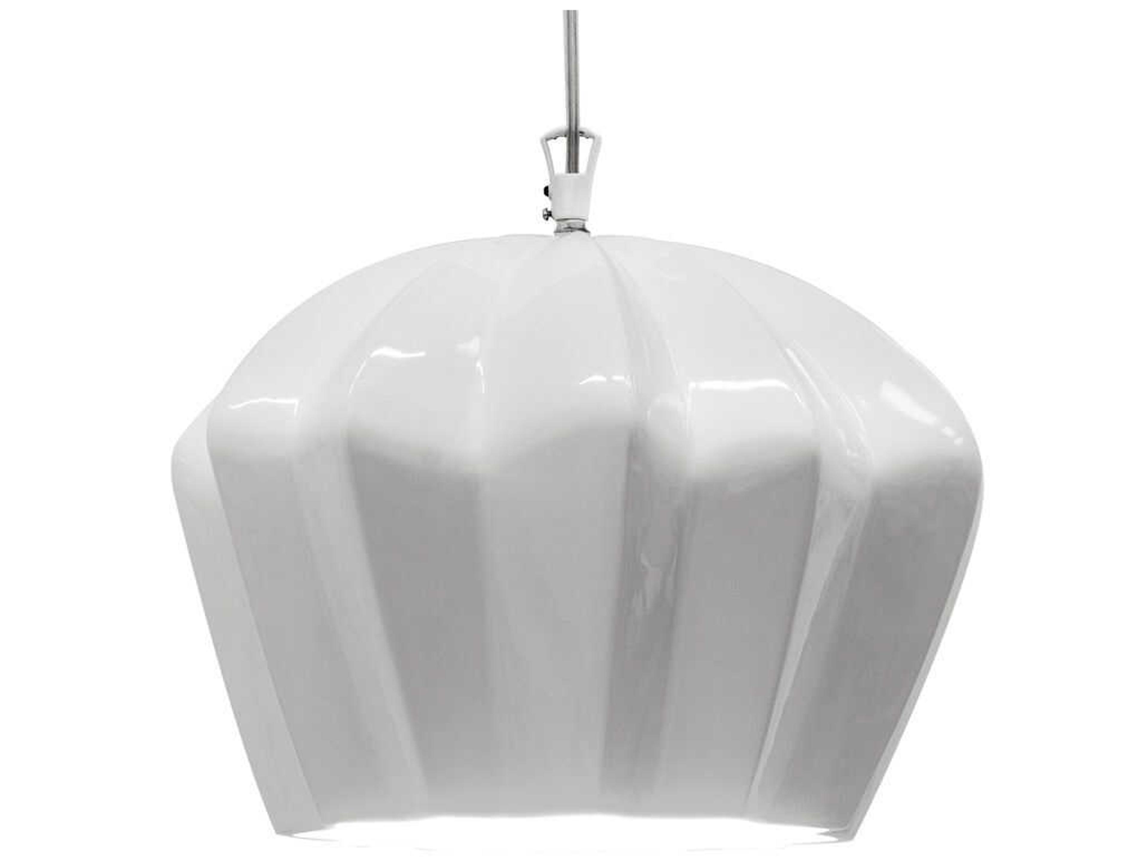 Karman Sahara 1-Light White Dome Pendant