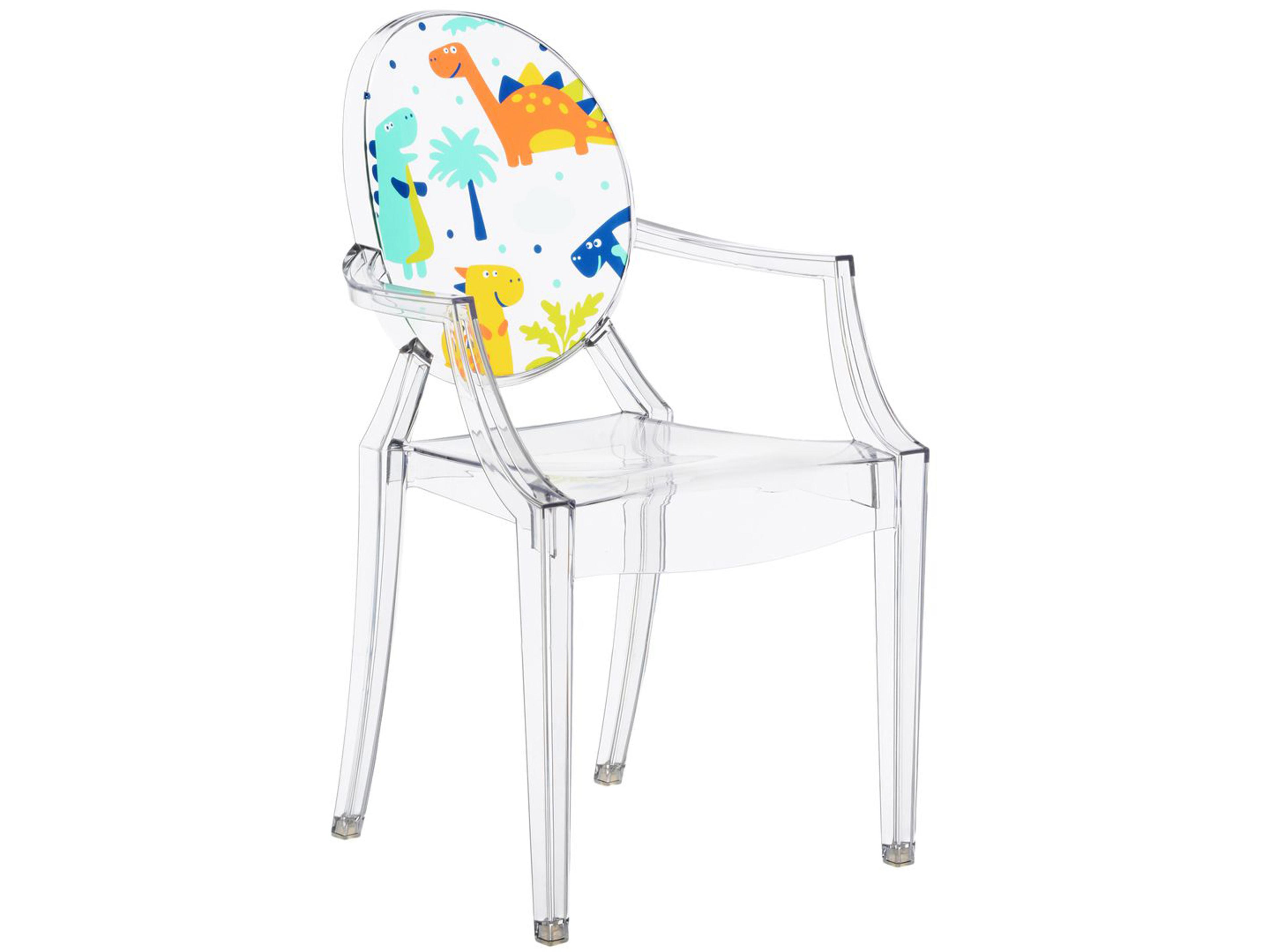 Kartell Outdoor Lou Ghost Crystal Dinosaur Resin Kid Dining Chair