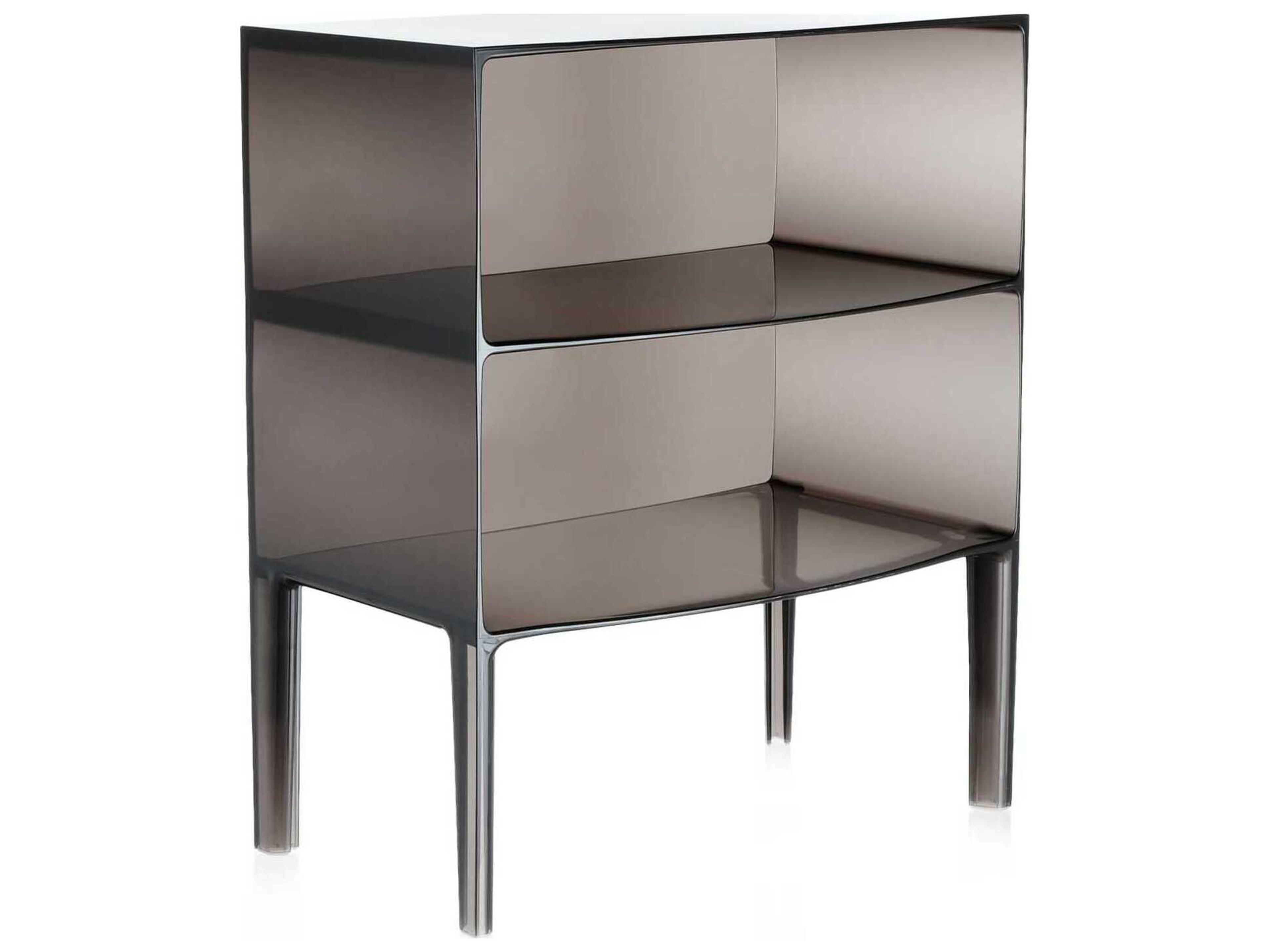 Kartell Outdoor Ghost Buster Transparent Smoke Resin Rectangular Open Cabinet