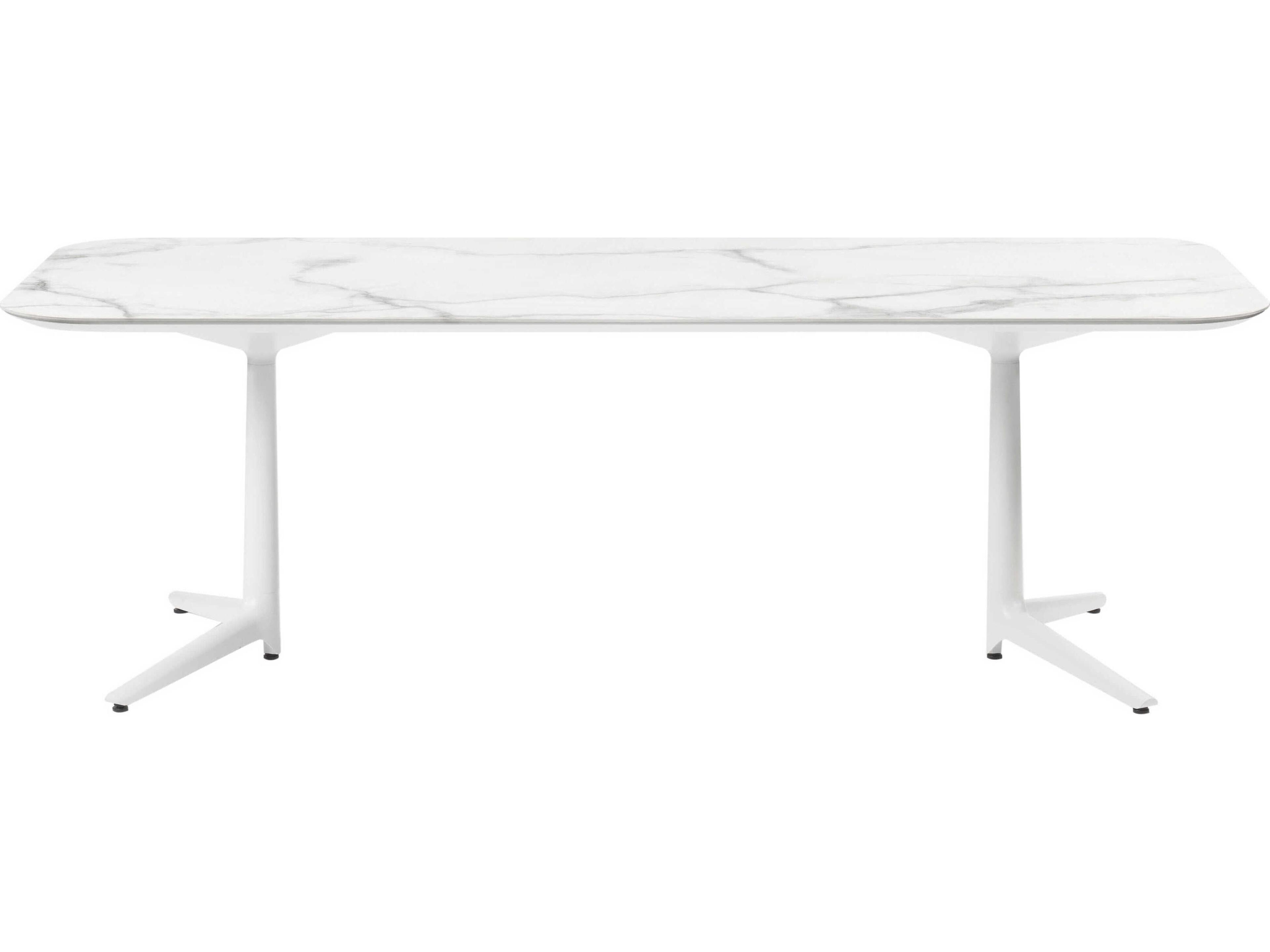 Kartell Outdoor Multiplo Xl White Marble / White Rectangular Dining Table