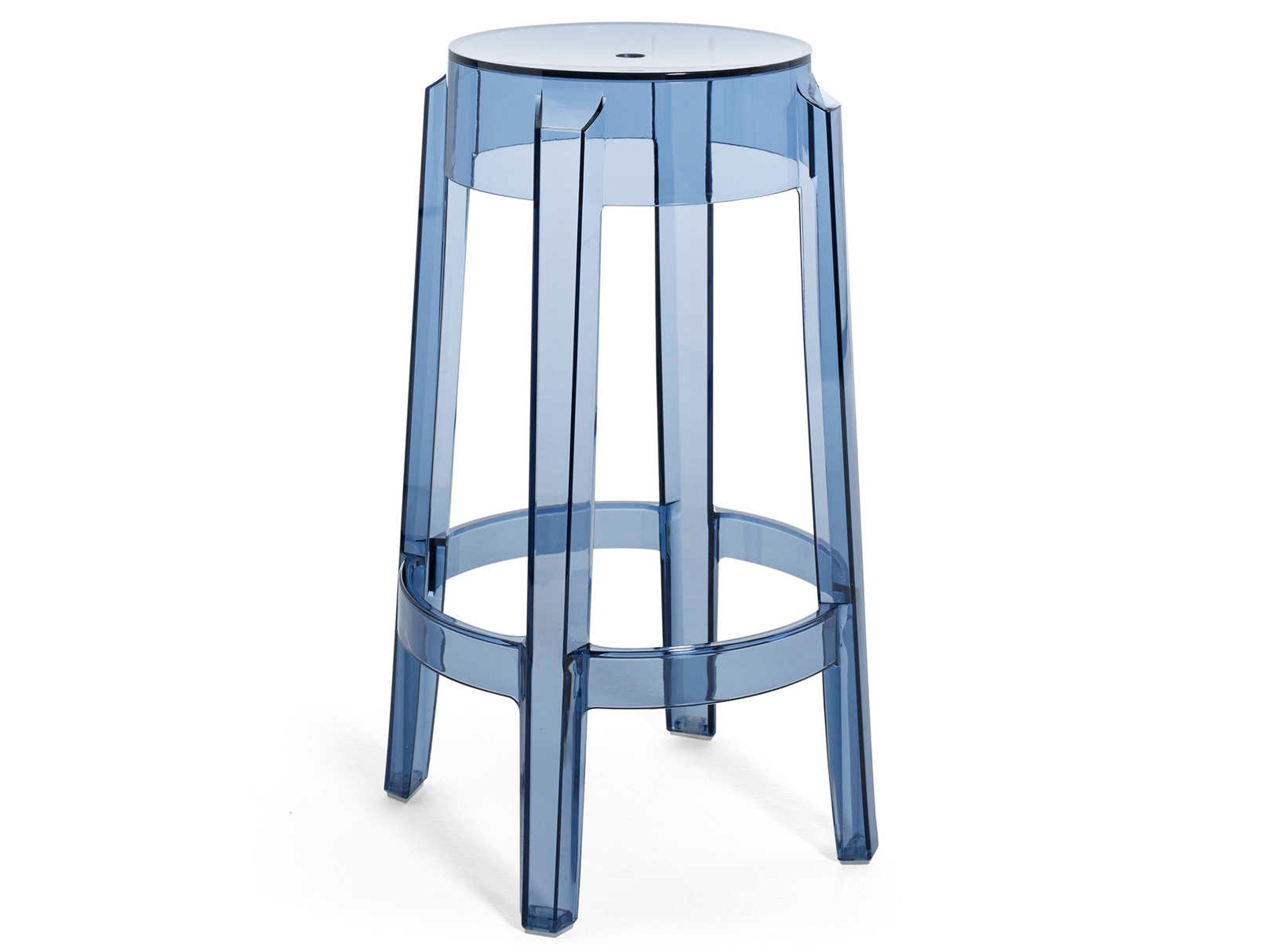 Kartell Outdoor Charles Ghost Powder Blue Resin Counter Stool  (Sold in 2)