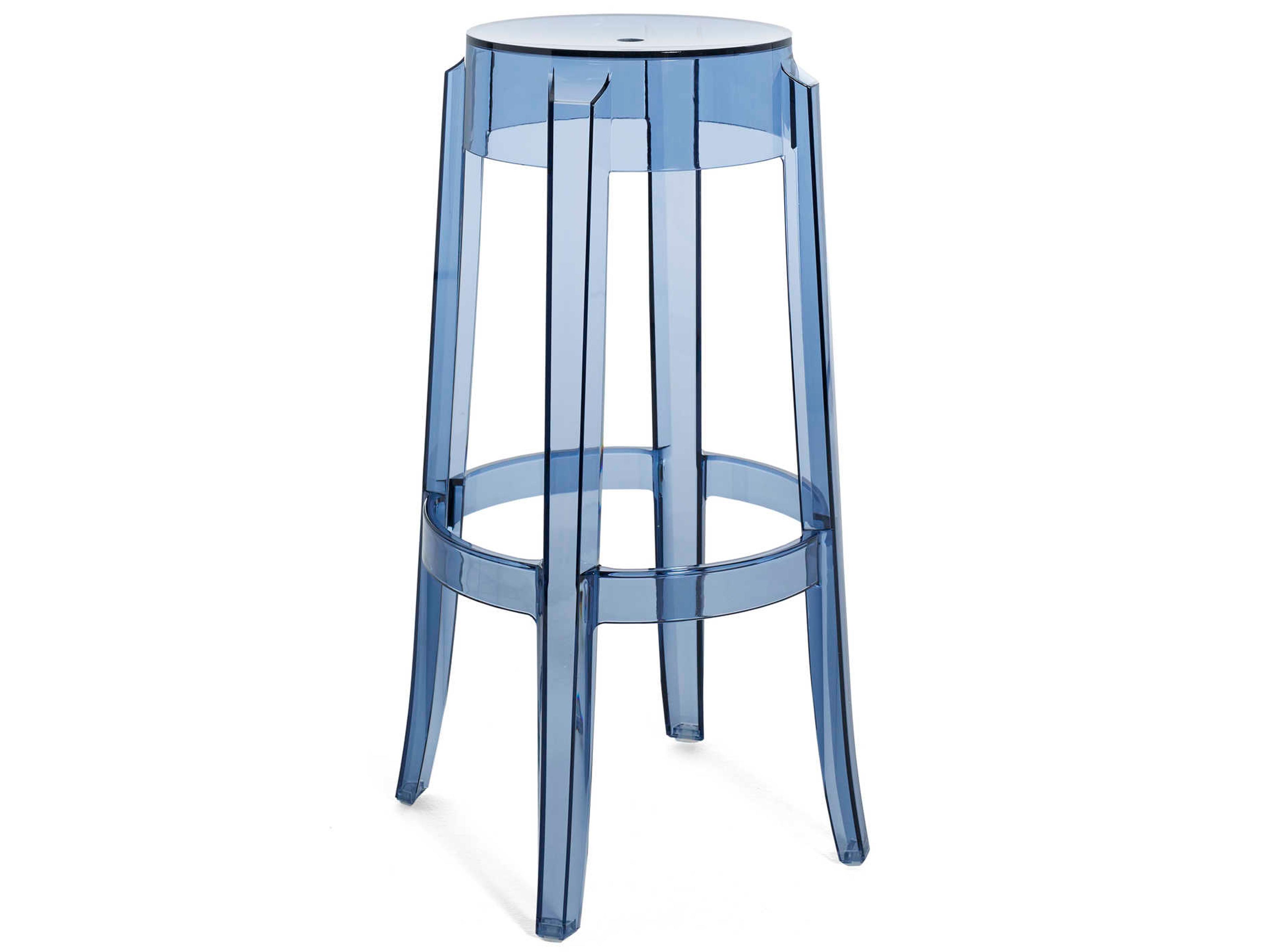 Kartell Outdoor Charles Ghost Powder Blue Resin Bar Stool  (Sold in 2)