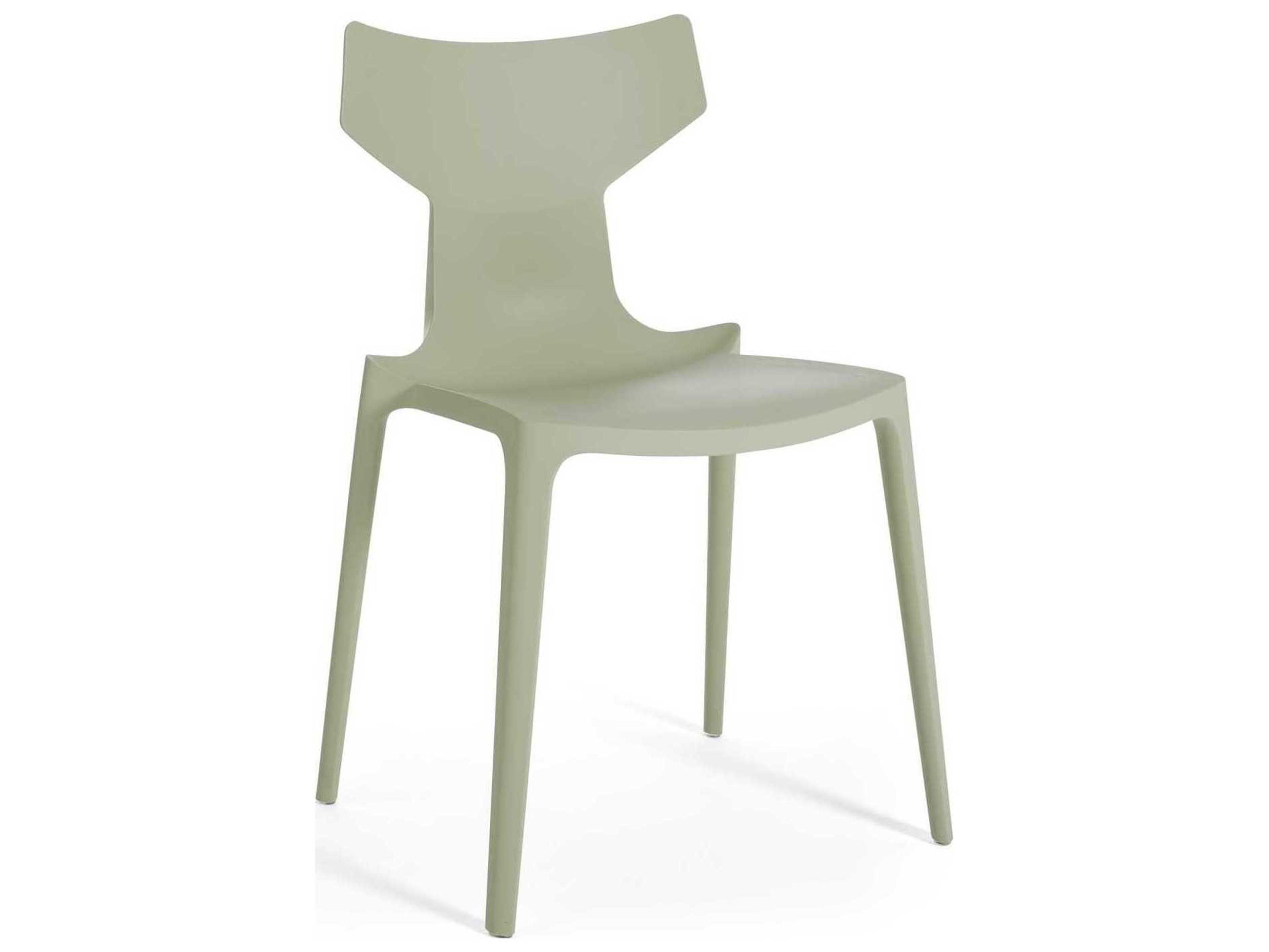 Kartell Outdoor Re-chair Sage Green Resin Dining Side Chair  (Sold in 2)