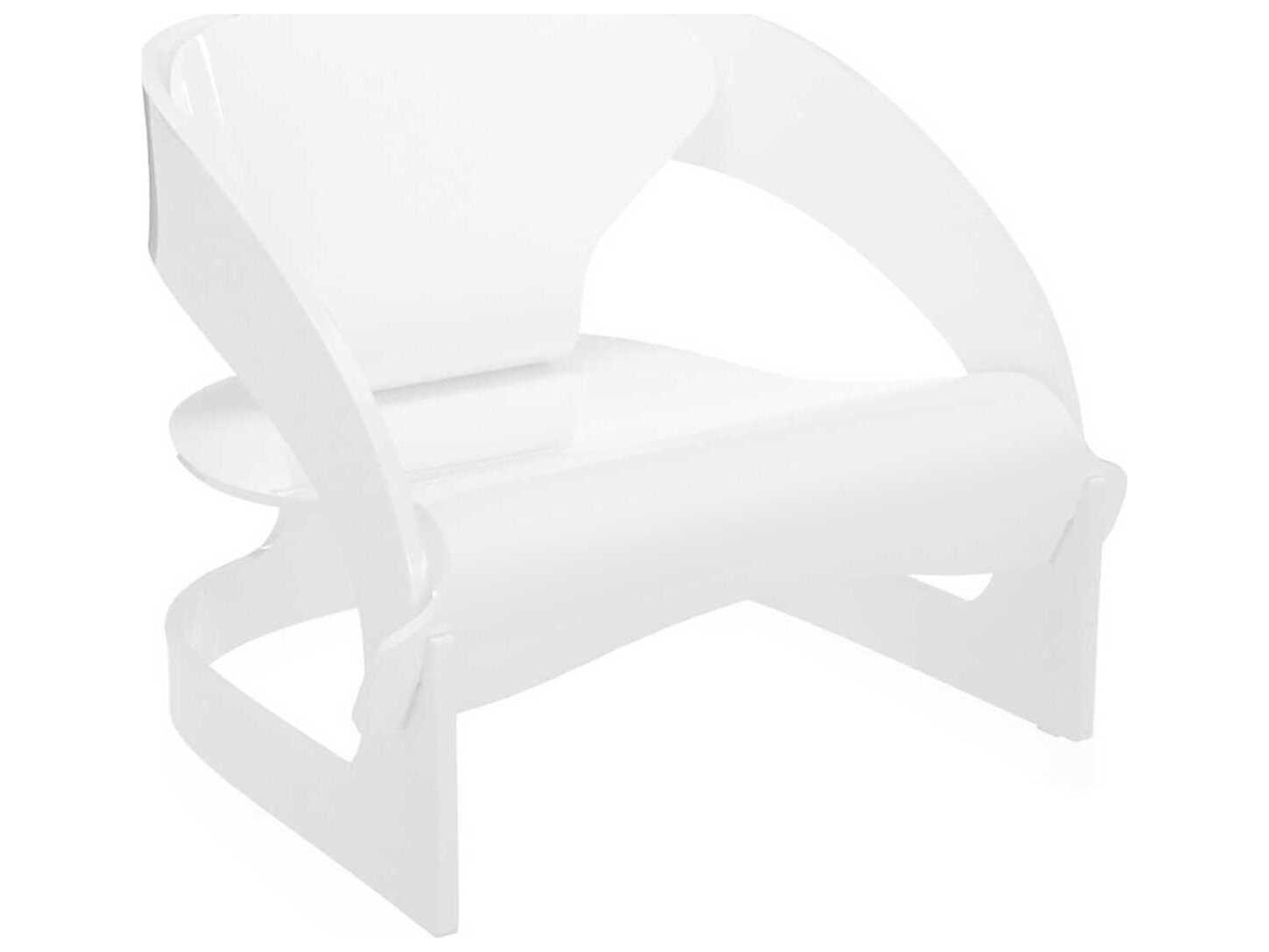 Kartell Outdoor Joe Colombo Opaque White Resin Low Accent Chair