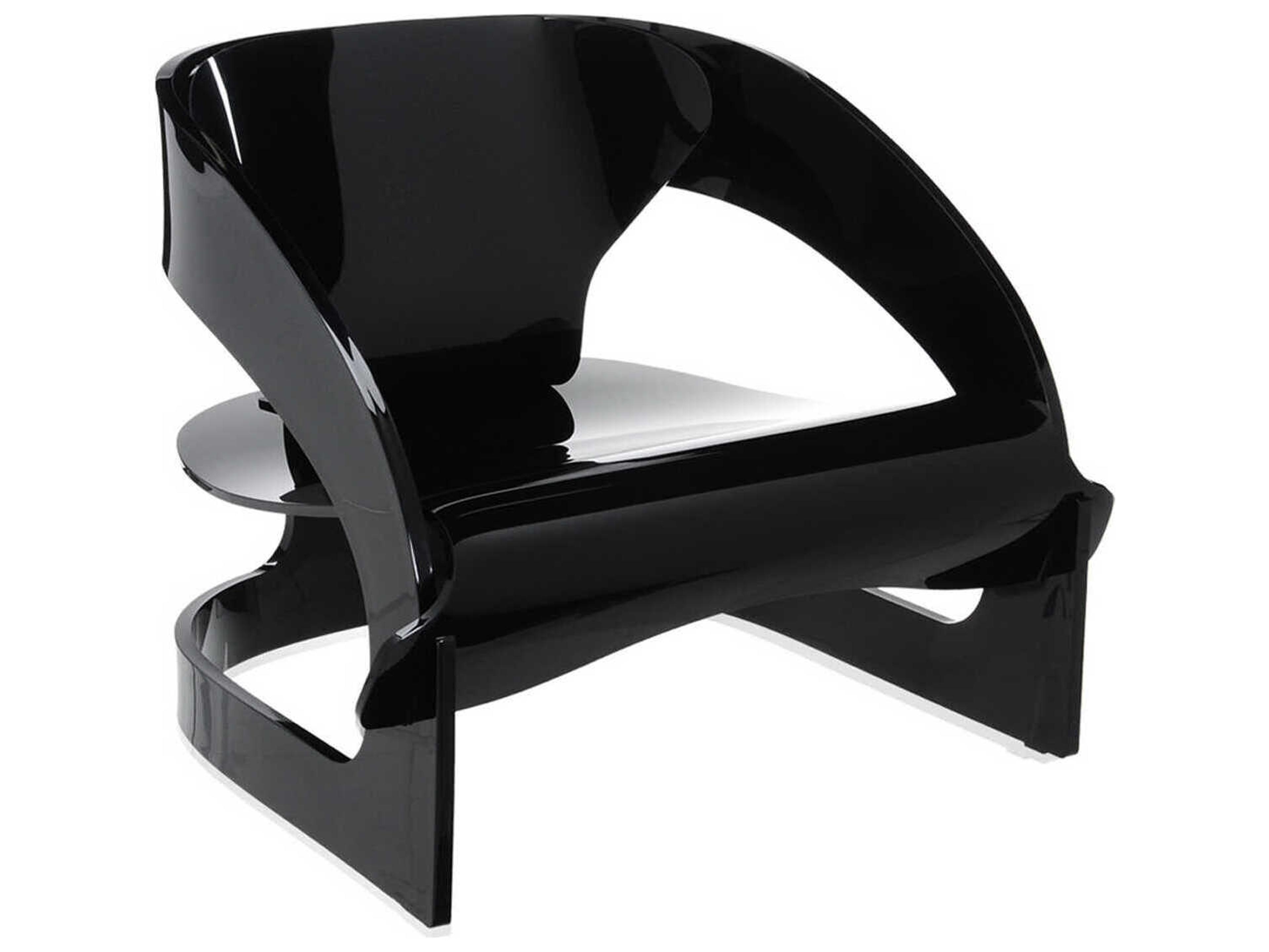 Kartell Outdoor Joe Colombo Opaque Black Resin Low Accent Chair