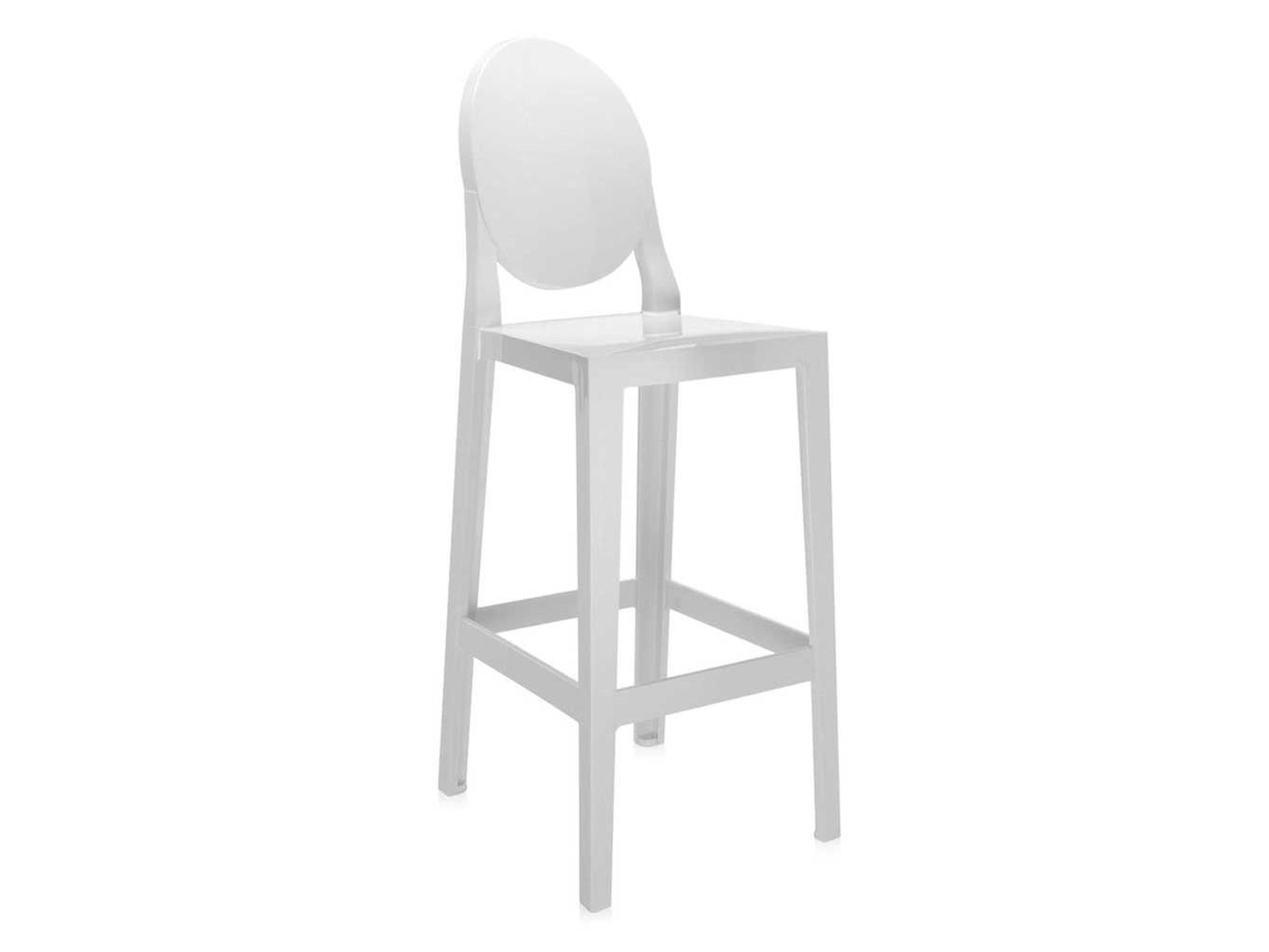 Kartell Outdoor One More Opaque White Resin Bar Stool  (Sold in 2)