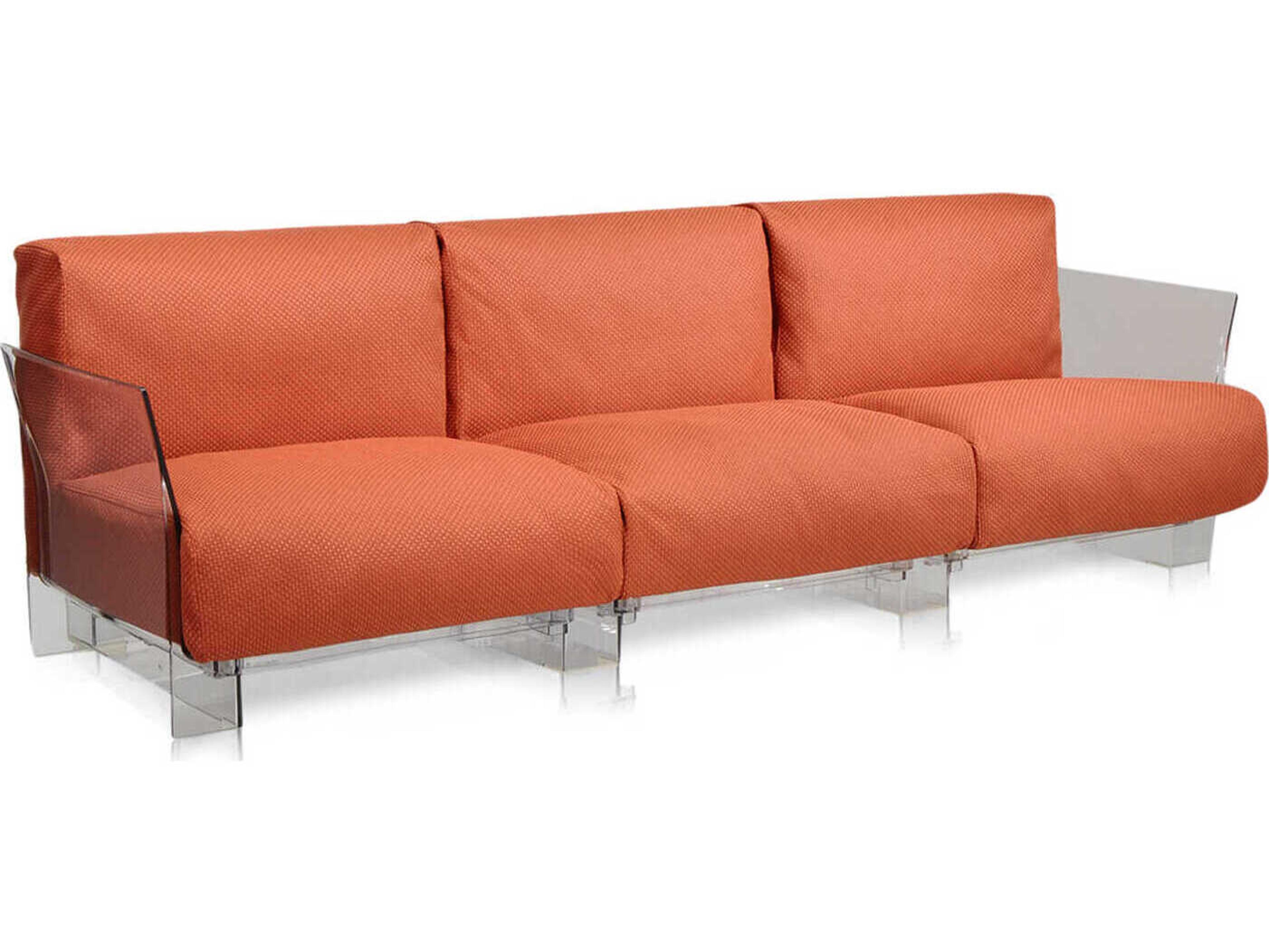 Kartell Outdoor Pop Transparent / Ikon Orange Sofa