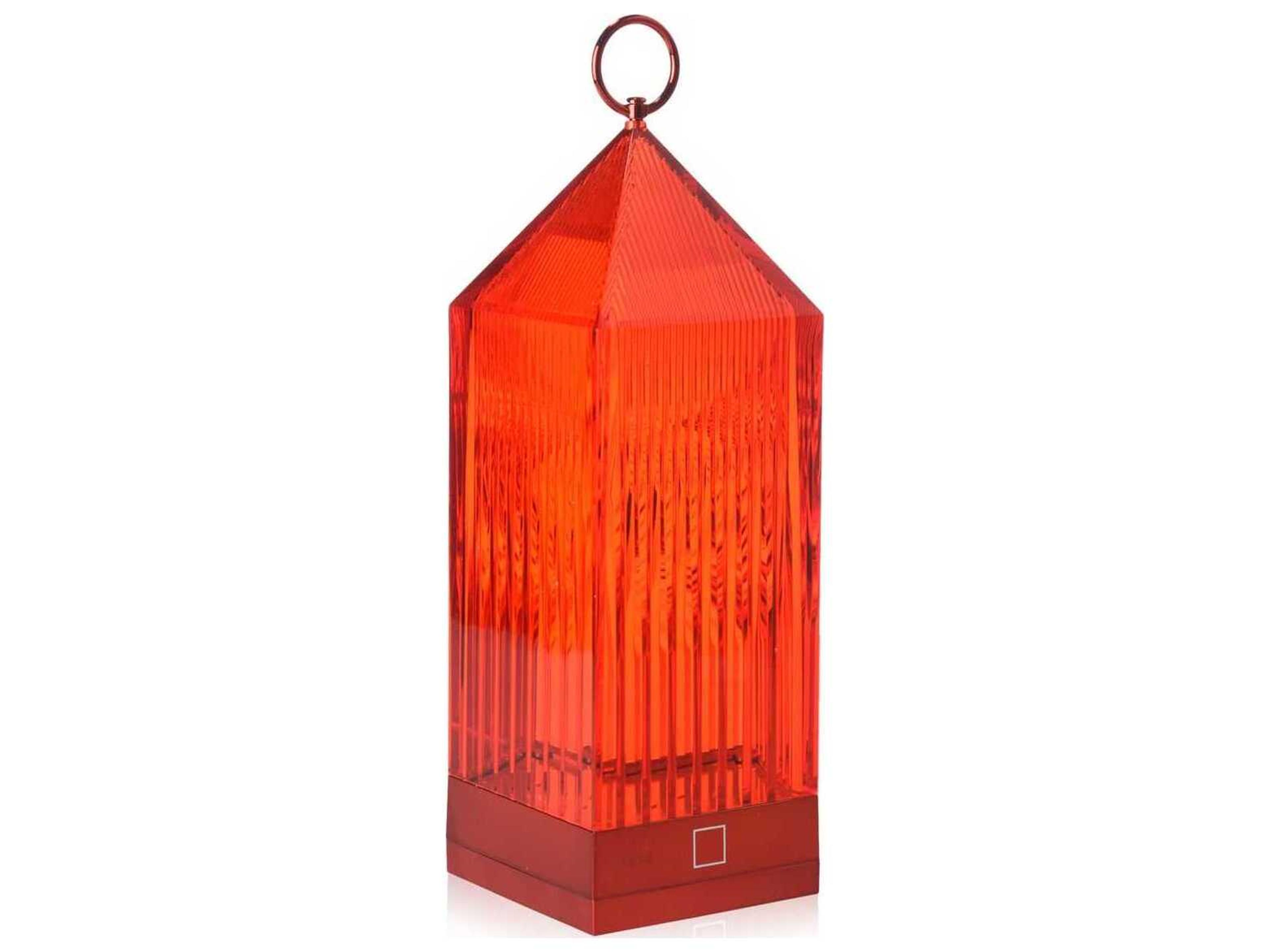 Kartell Outdoor Lantern Red Portable Lamp with Dimmer