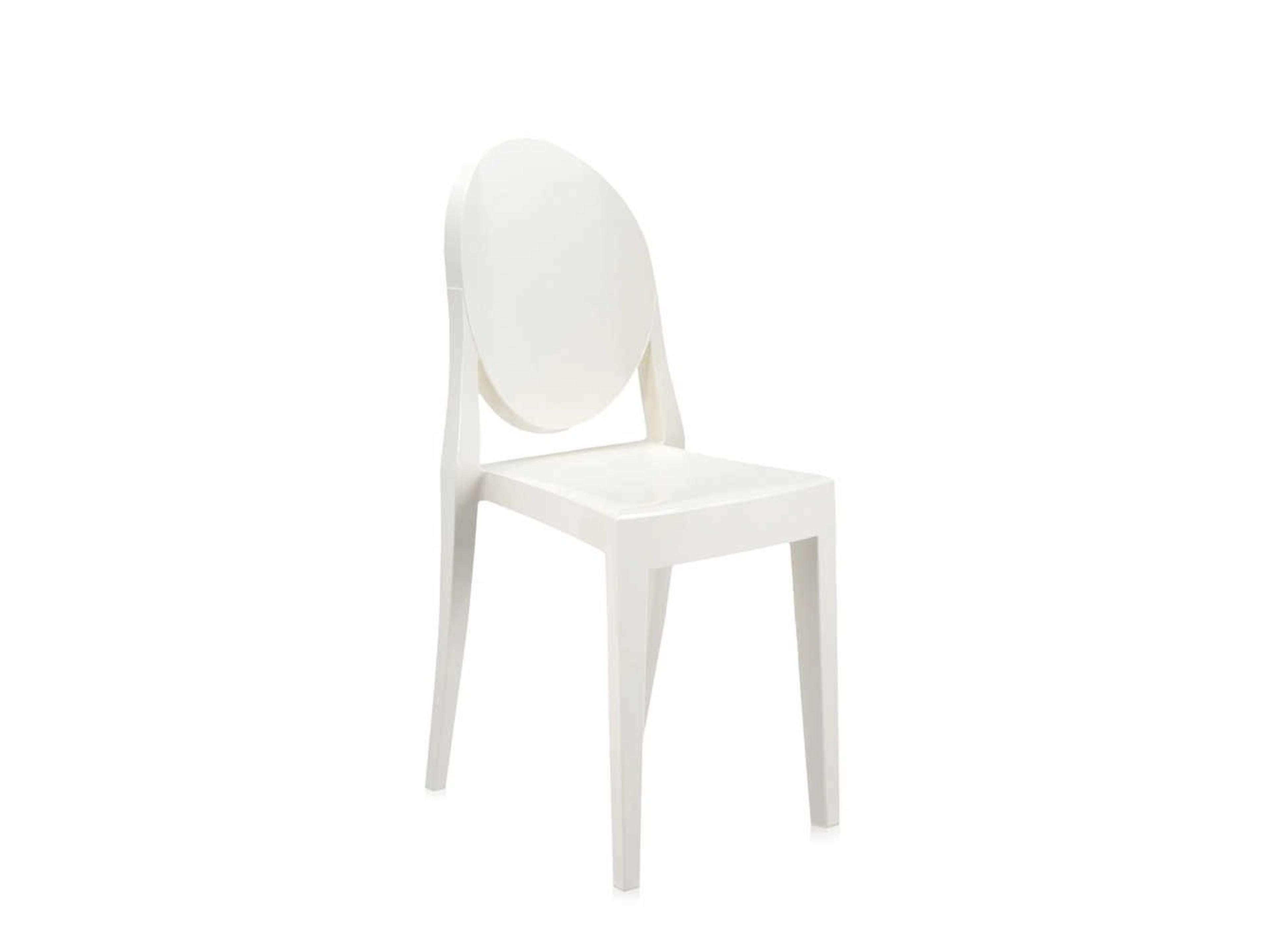 Victoria Ghost White Resin Dining Side Chair  (Sold in 2)