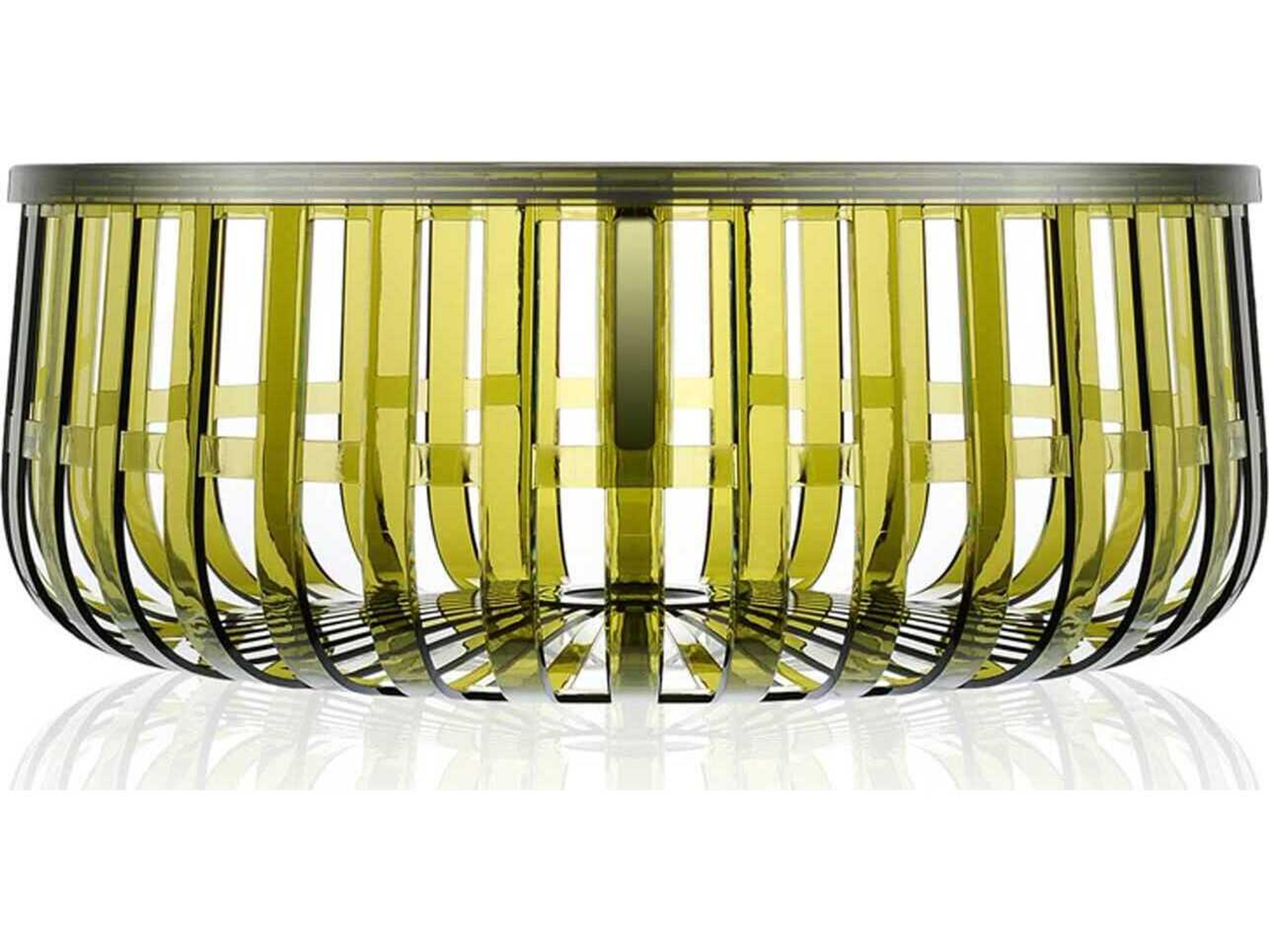 Kartell Outdoor Panier Green Transparent Round Storage Coffee Table